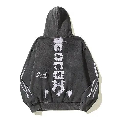Other Vintage Retro Gothic Skeleton Print Skull Hoodie Sweatshirt Size US XL / EU 56 / 4 - 2 Thumbnail