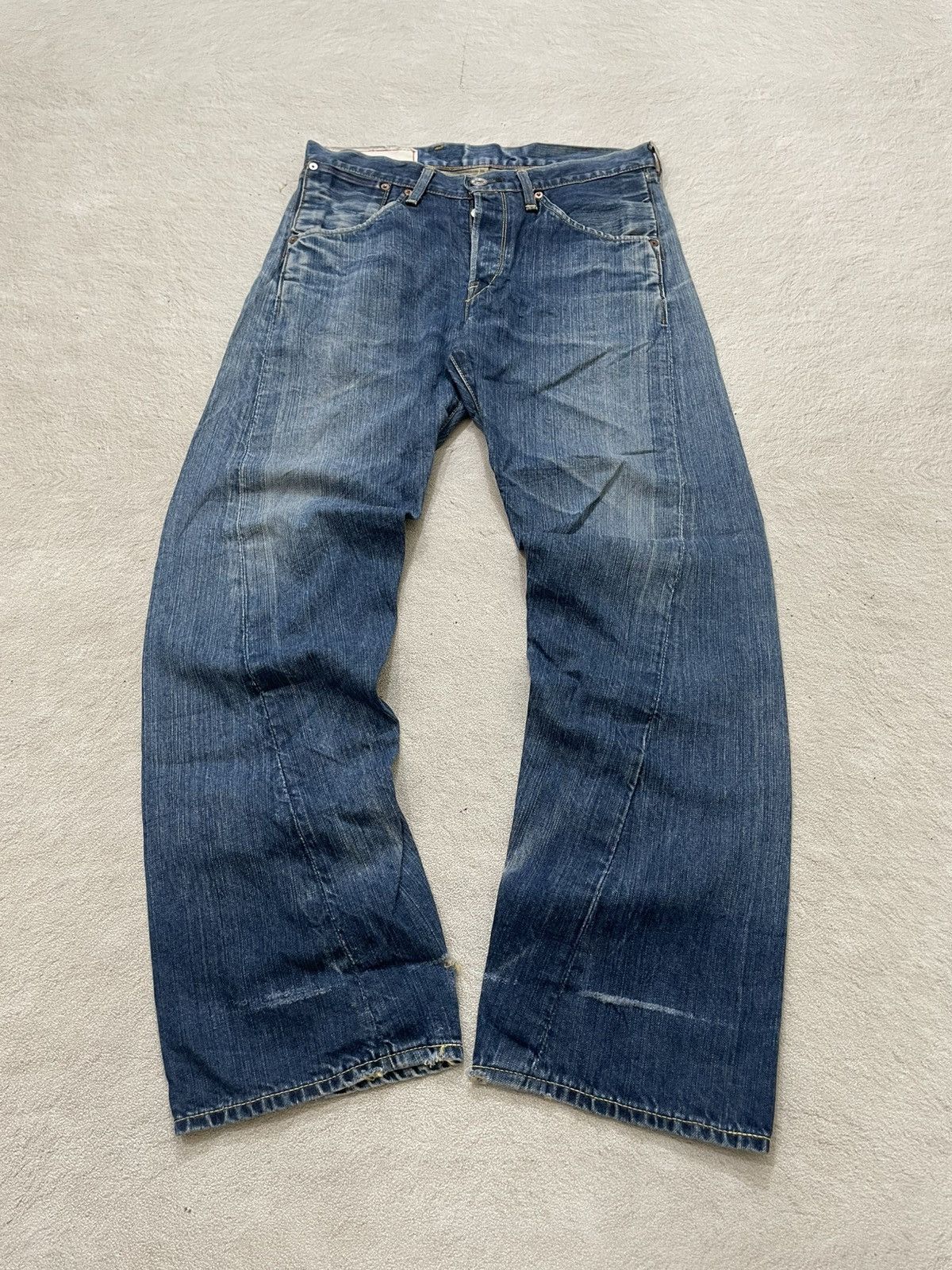 Levi's 2000s Levis 501 Distressed Denim Washed Jeans Loose Fit Y2K Size US 31 - 1 Thumbnail