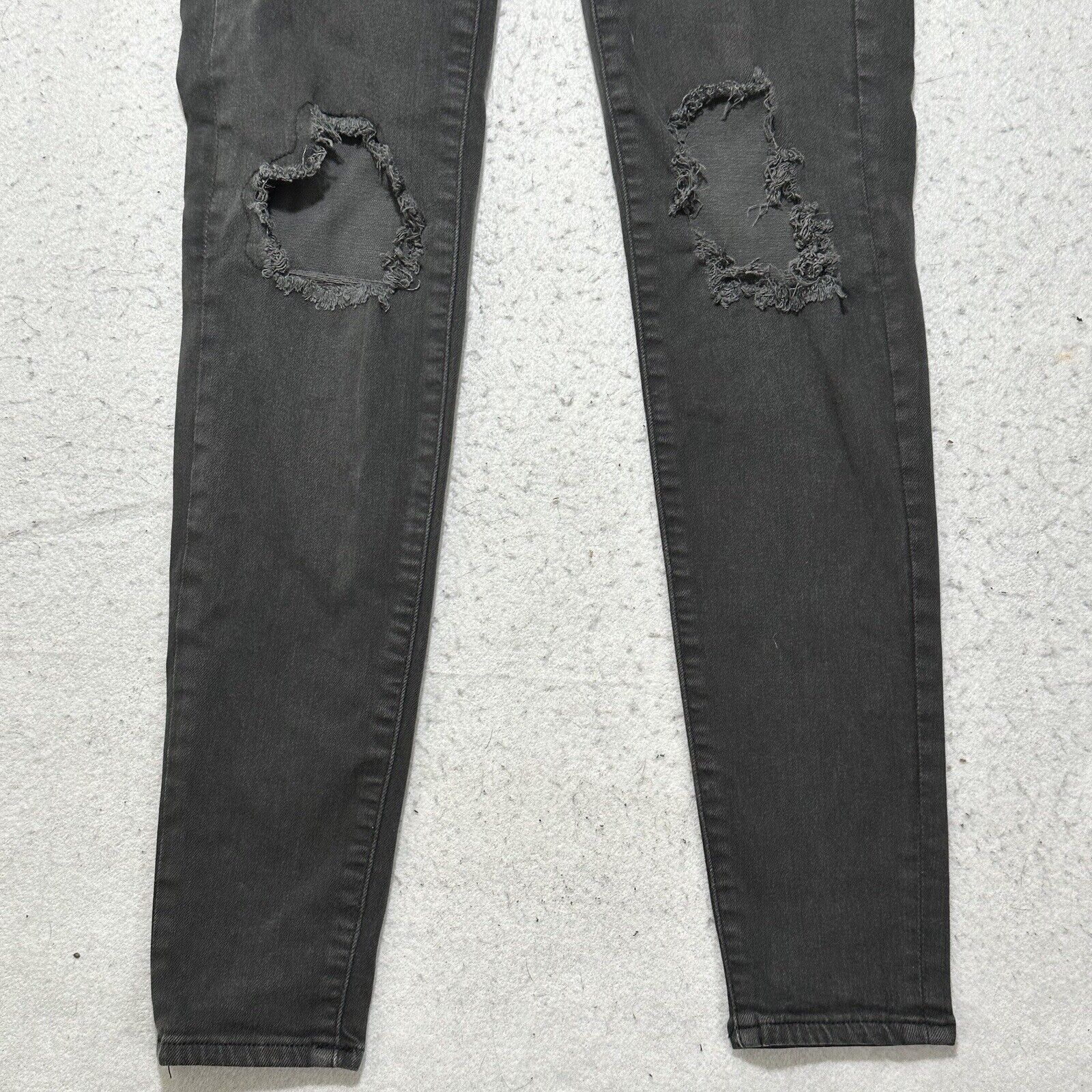 American Eagle Outfitters American Eagle 0 Regular Next Level Skinny Jeans Gray Ripped Size 25" / US 0 / IT 36 - 3 Thumbnail