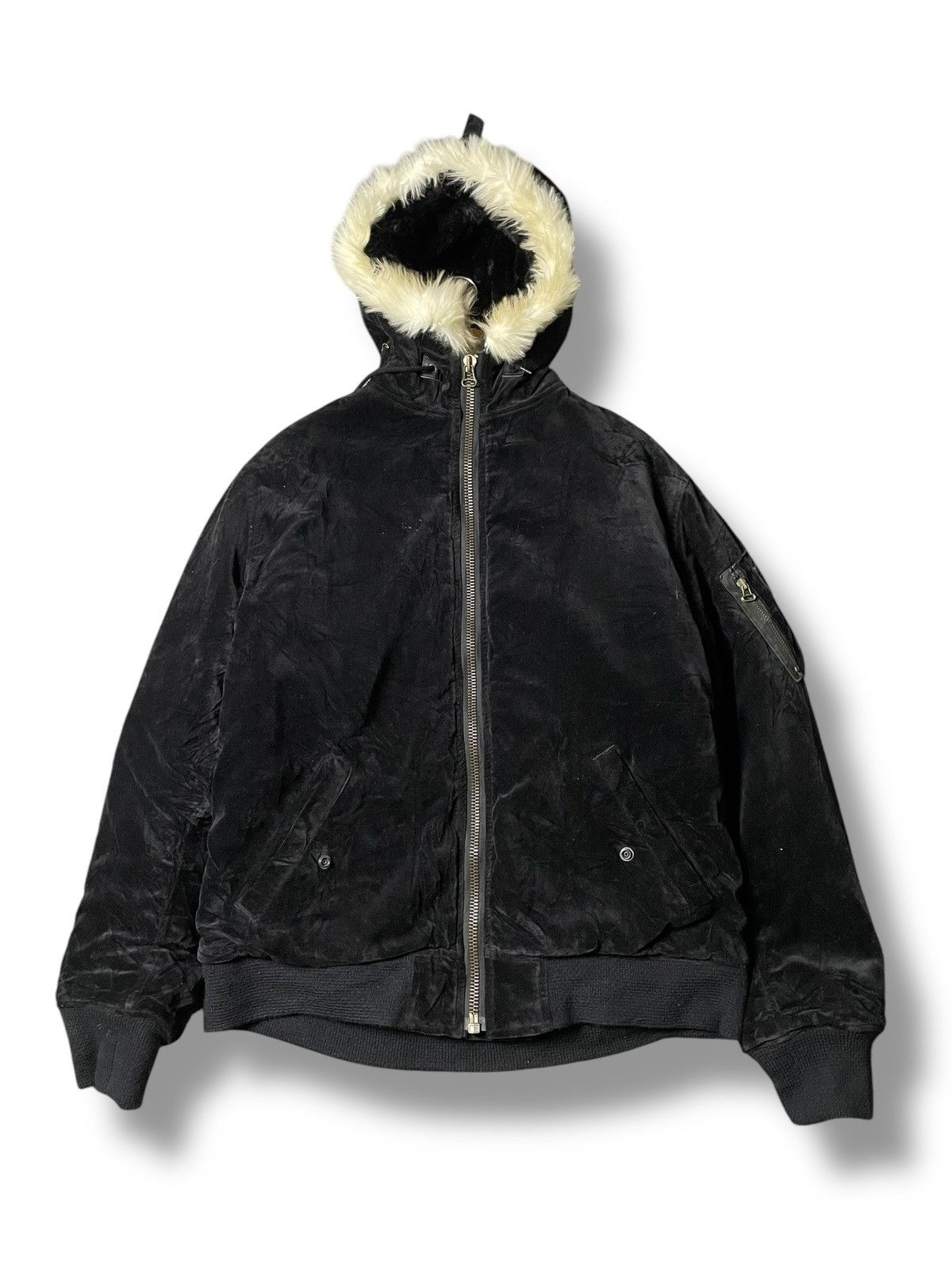 Japanese Brand × Seditionaries × Vintage BADBOY Embroidered Suede Fur Hooded Jacket (99) Size US L / EU 52-54 / 3 - 2 Thumbnail