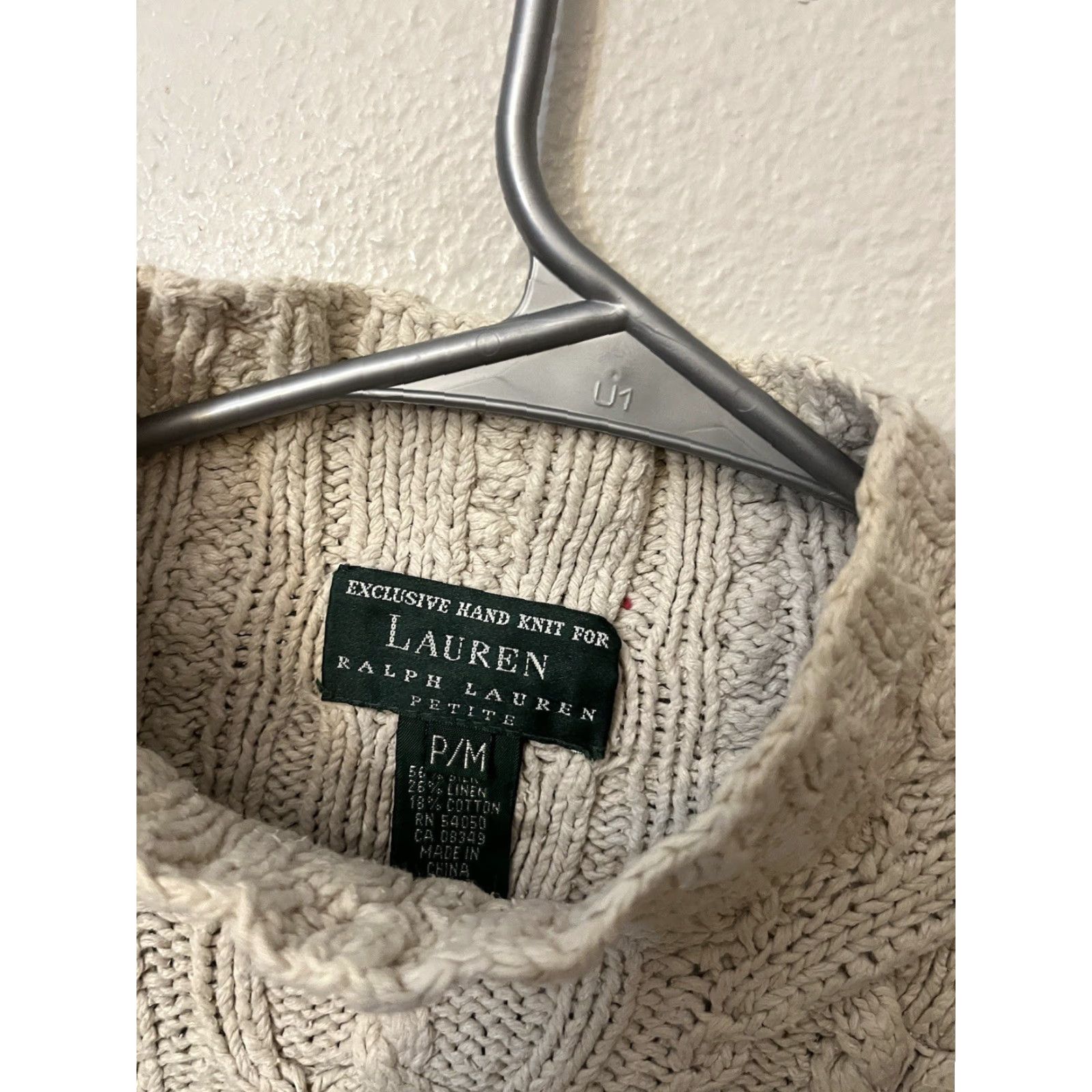 Ralph Lauren VINTAGE LAUREN RALPH LAUREN HAND KNIT CABLE SWEATER Silk Linen Cotton P/M Size M / US 6-8 / IT 42-44 - 2 Thumbnail