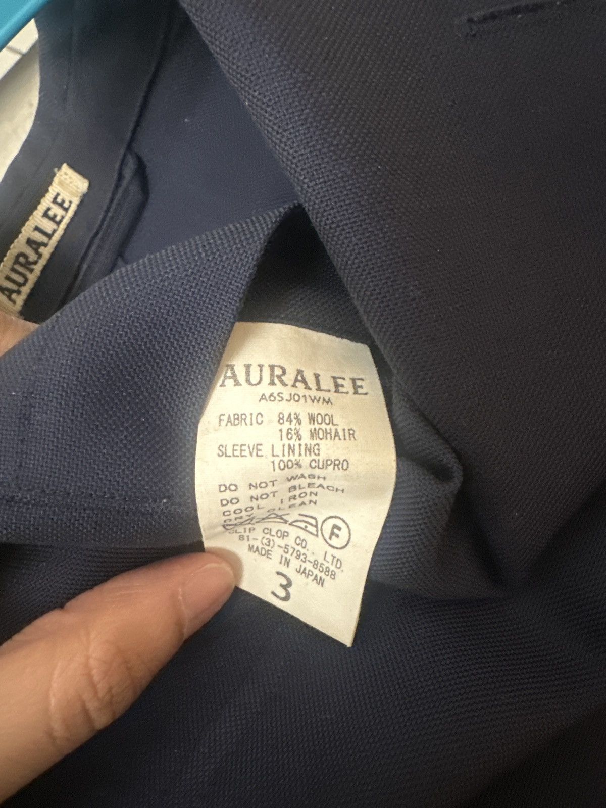 Auralee Auralee Navy Wool Mohair Blazer Size 36S - 4 Thumbnail