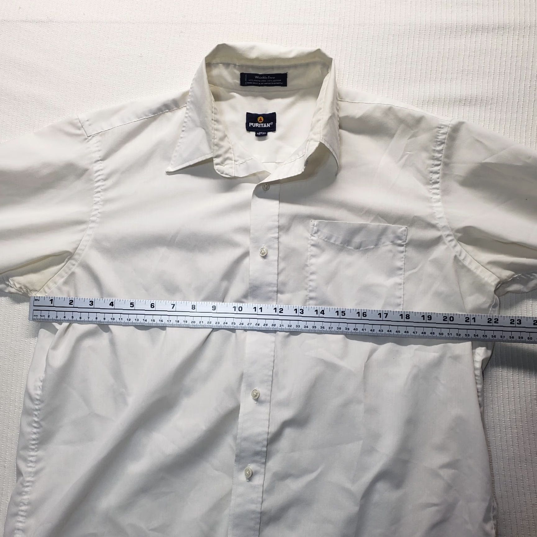 Vintage Puritan Shirt Button-Up Solid White Long Sleeve Adult Men 16.5 32/33 Regular X Unspecified Size US XL / EU 56 / 4 - 4 Thumbnail