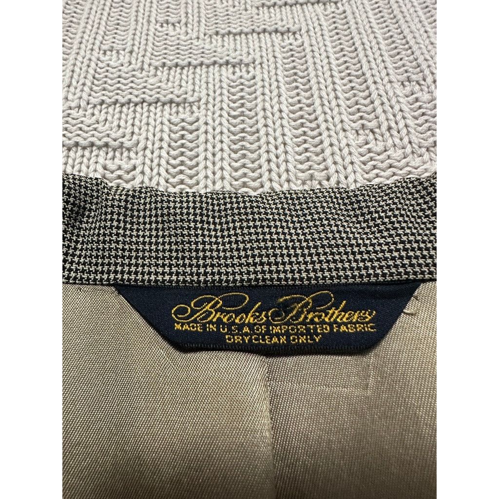 Brooks Brothers Brooks Brothers brown houndstooth tweed two button blazer Size 44R - 4 Thumbnail