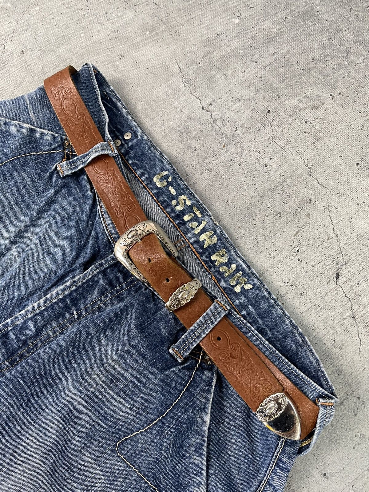 Japanese Brand Vintage Leather Y2K Avant-garde Distressed Brown Metal Belt Size ONE SIZE - 3 Thumbnail