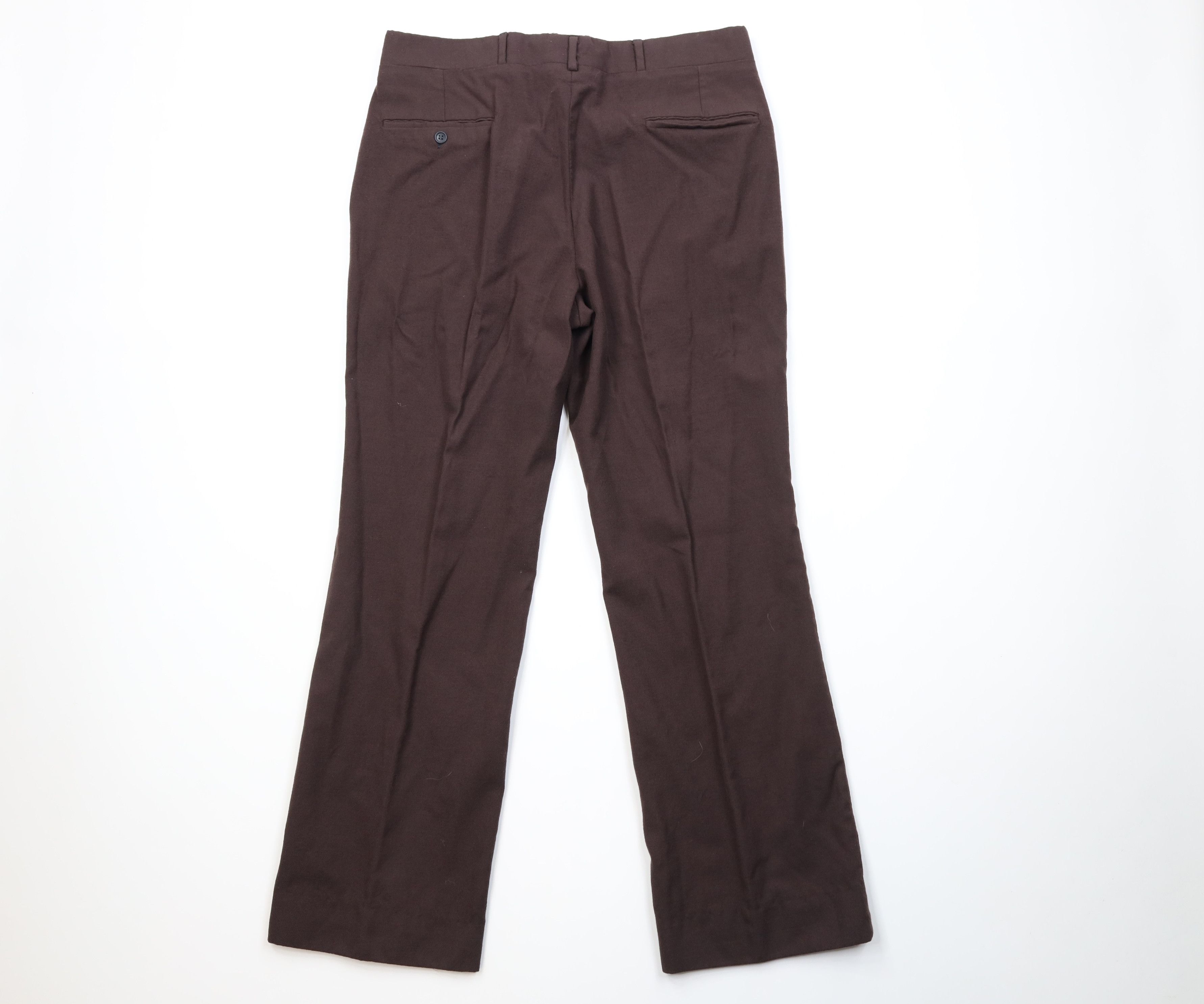 Vintage Vintage 70s Streetwear Wool Wide Leg Chino Pants Brown USA Size US 34 / EU 50 - 9 Thumbnail