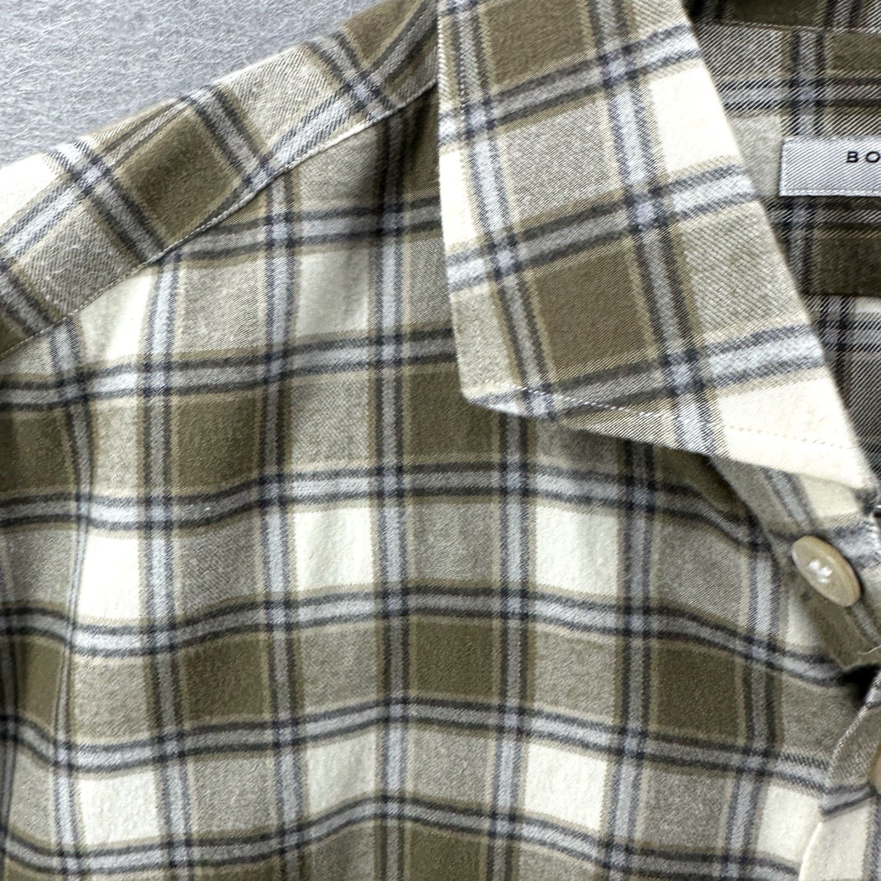Boglioli Boglioli Green Plaid Flannel Shirt Mens 17 Regular Cotton Button-Up Preppy Size US XL / EU 56 / 4 - 6 Thumbnail
