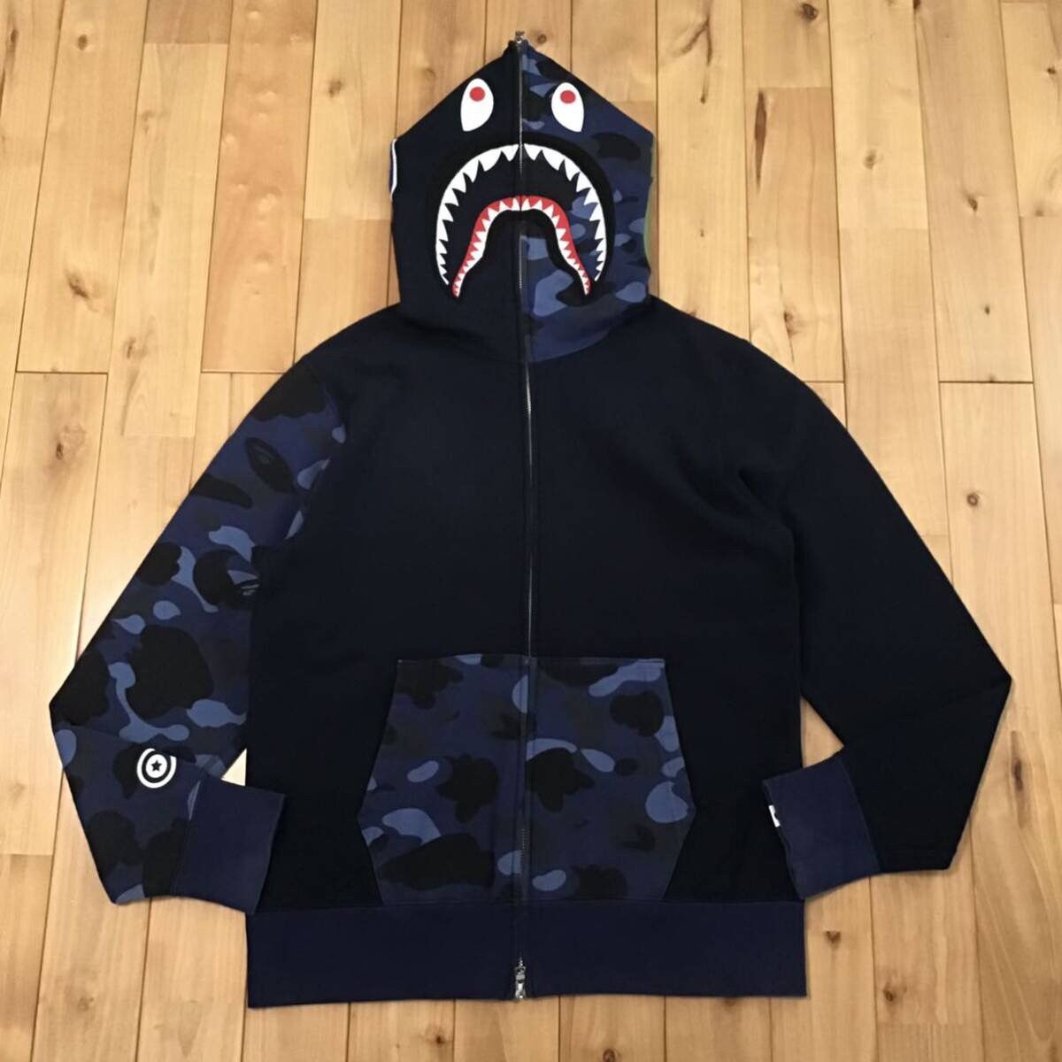 Bape jacket half camo half black hotsell