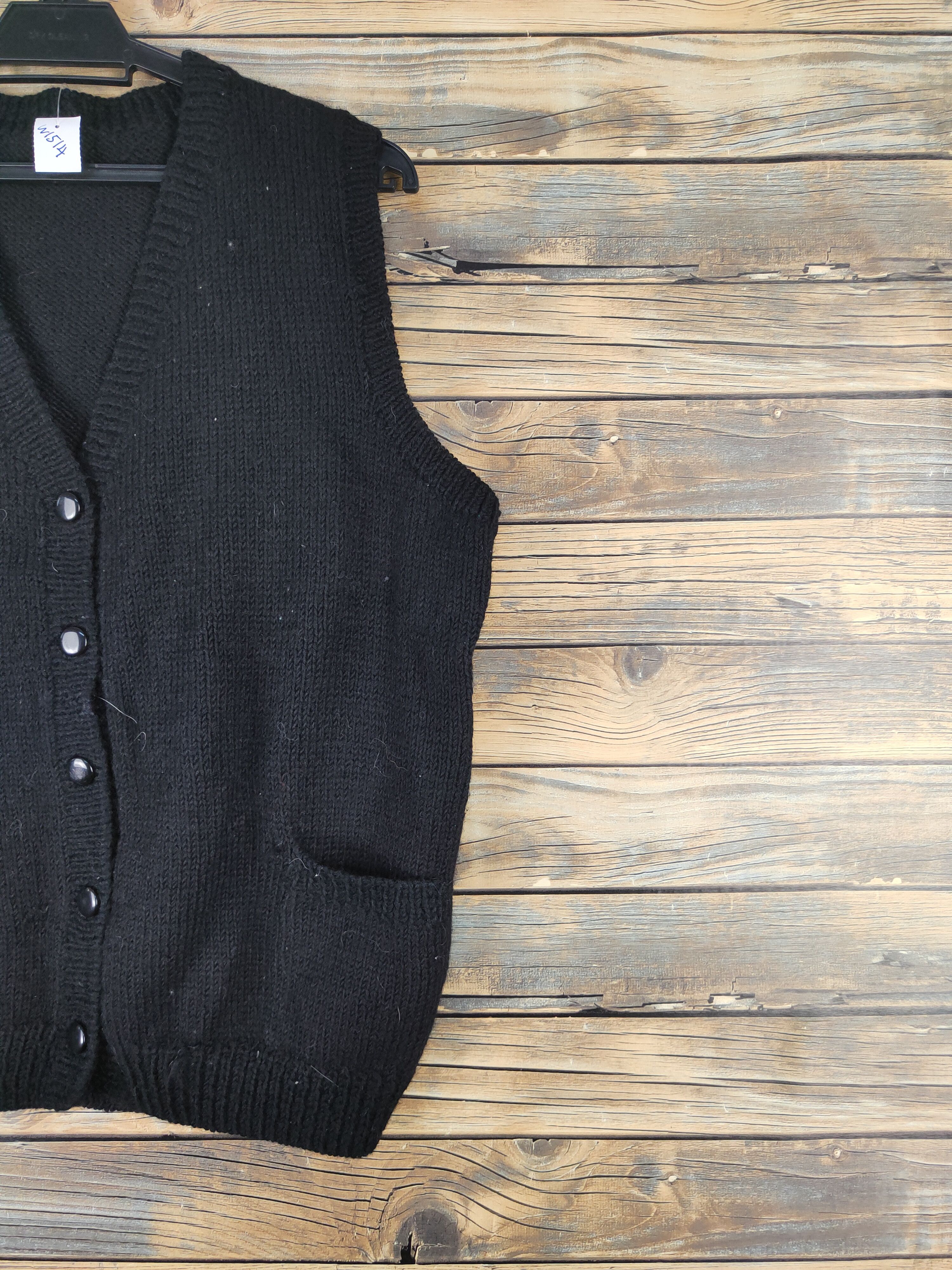 Homespun Knitwear × Japanese Brand × Vintage Japanese Brand Black Knitwear Vests #W1514 Size US L / EU 52-54 / 3 - 5 Thumbnail