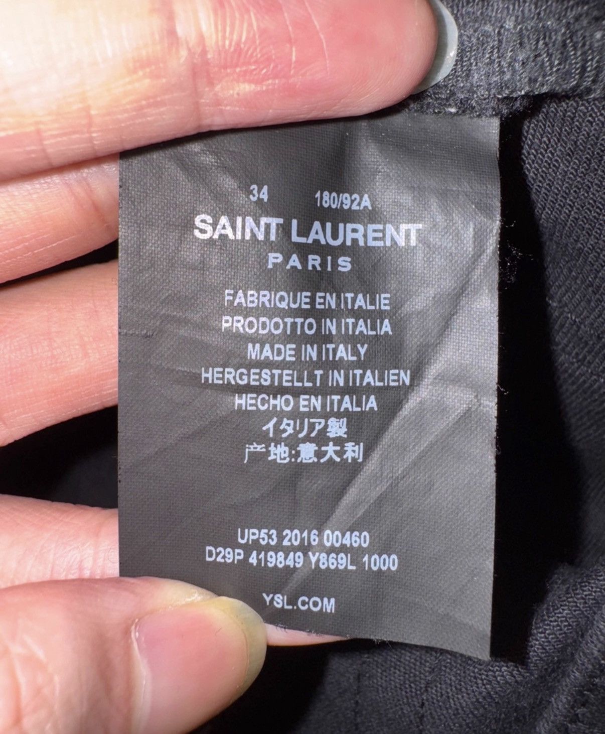 Saint Laurent Paris Saint Laurent (SLP) 16FW Runway Black Frayed Hem Denim Jeans Size US 34 / EU 50 - 7 Thumbnail