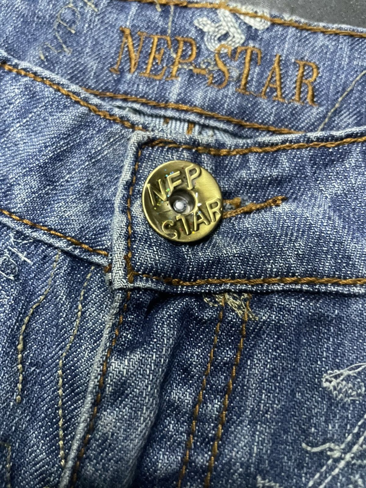 Hysteric Glamour × Japanese Brand Nep Star Japan Embroidery Doodle Heavy Stitch Flare Jeans Size US 30 / EU 46 - 16 Thumbnail