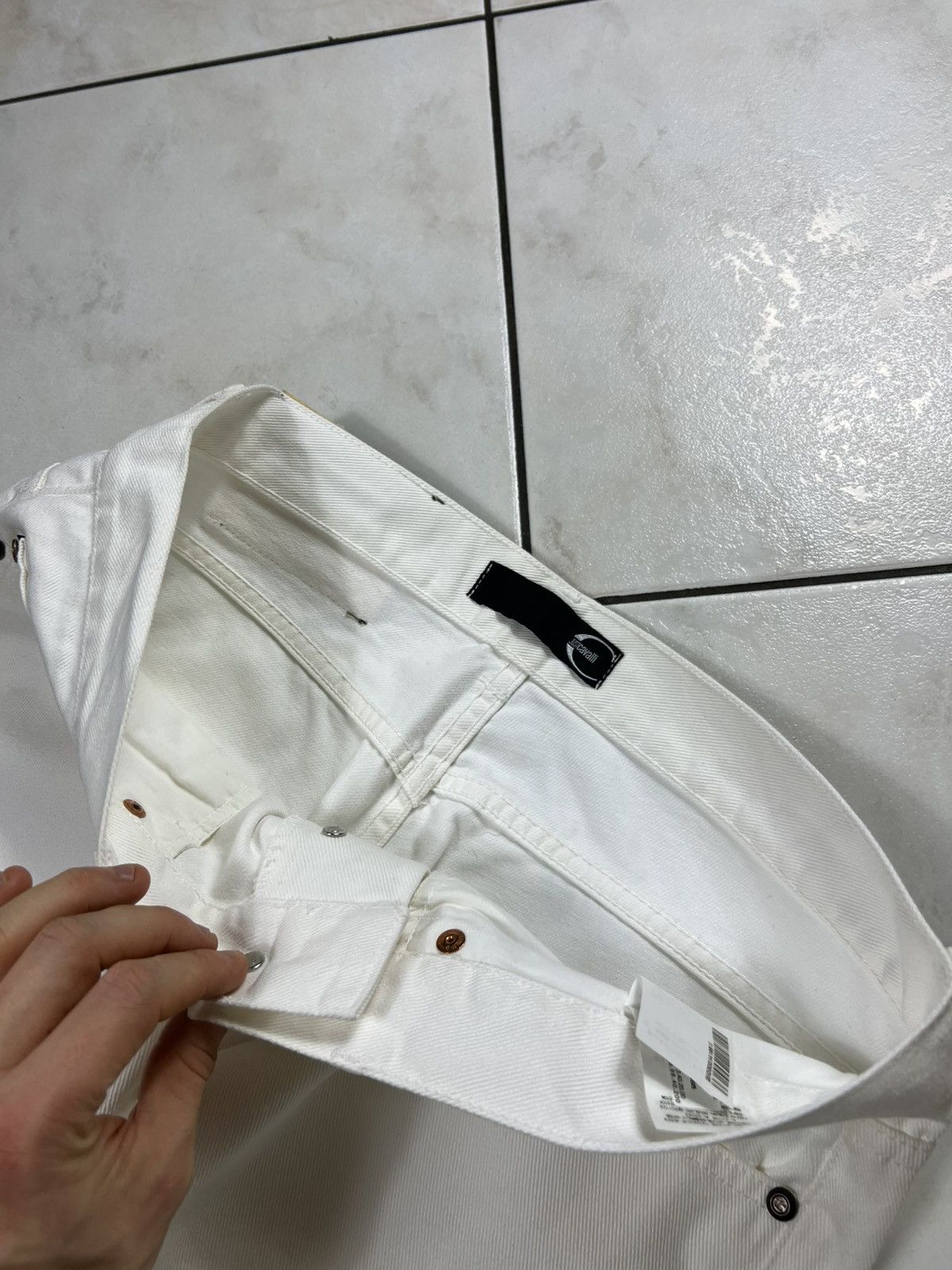 Roberto Cavalli Vintage Just Roberto Cavalli archive white denim jeans pants Size US 32 / EU 48 - 12 Thumbnail