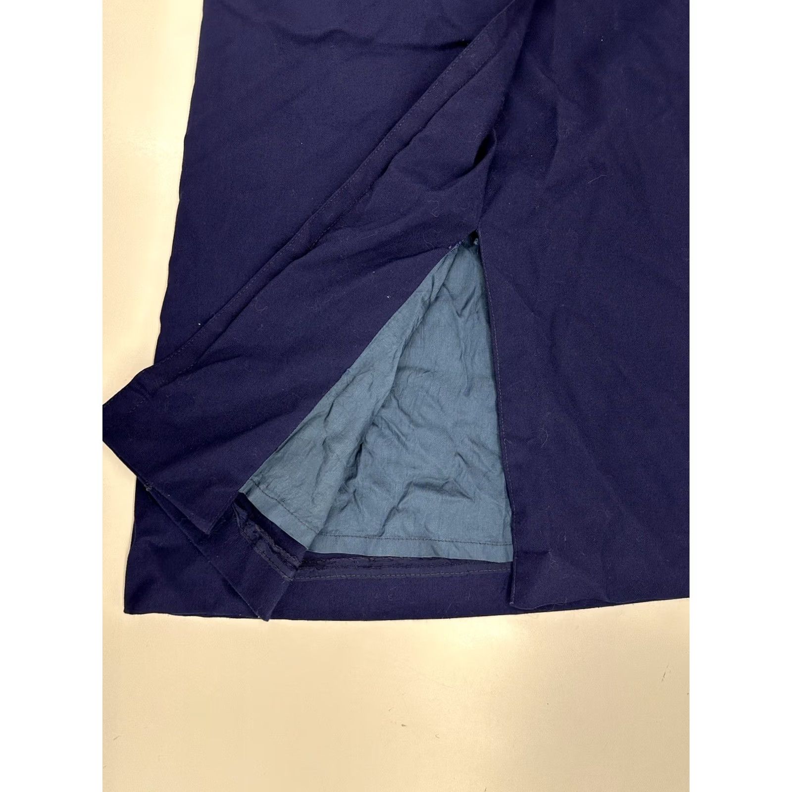 Vintage VINTAGE Sir for Her Navy Blue Lined Skirt Size 7 Knee Length A-Line Pocketed Womens 90s Bohemian Size 28" / US 6 / IT 42 - 4 Thumbnail