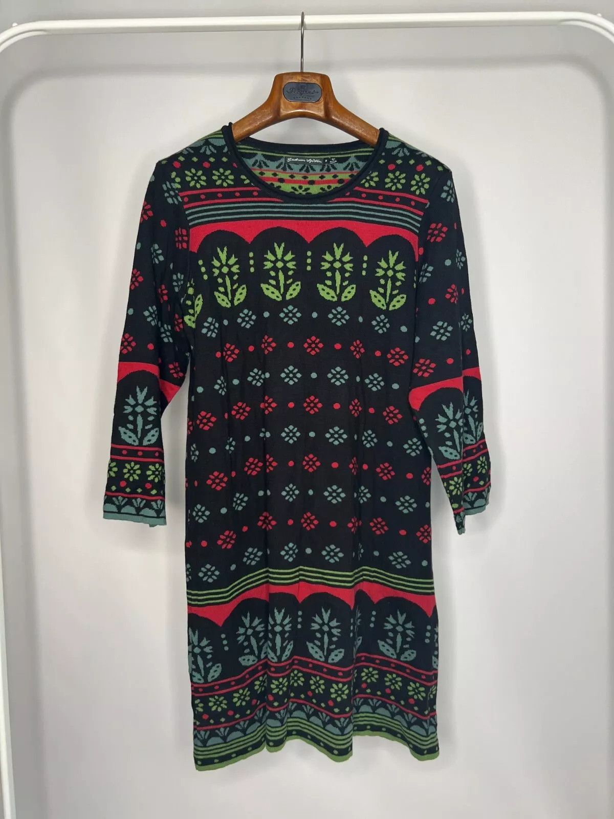 Gudrun Sjoden GUDRUN SJODEN Women's Lagenlook Multicolor Floral Dress Size M / US 6-8 / IT 42-44 - 2 Thumbnail