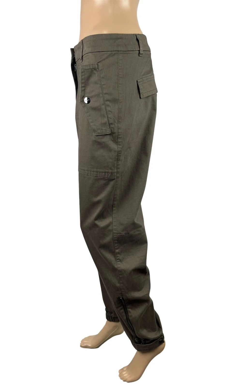 Other Marc Cain Khaki Cotton Pants Ankle Zip size 4 Size 36" / US 14 / IT 50 - 4 Thumbnail