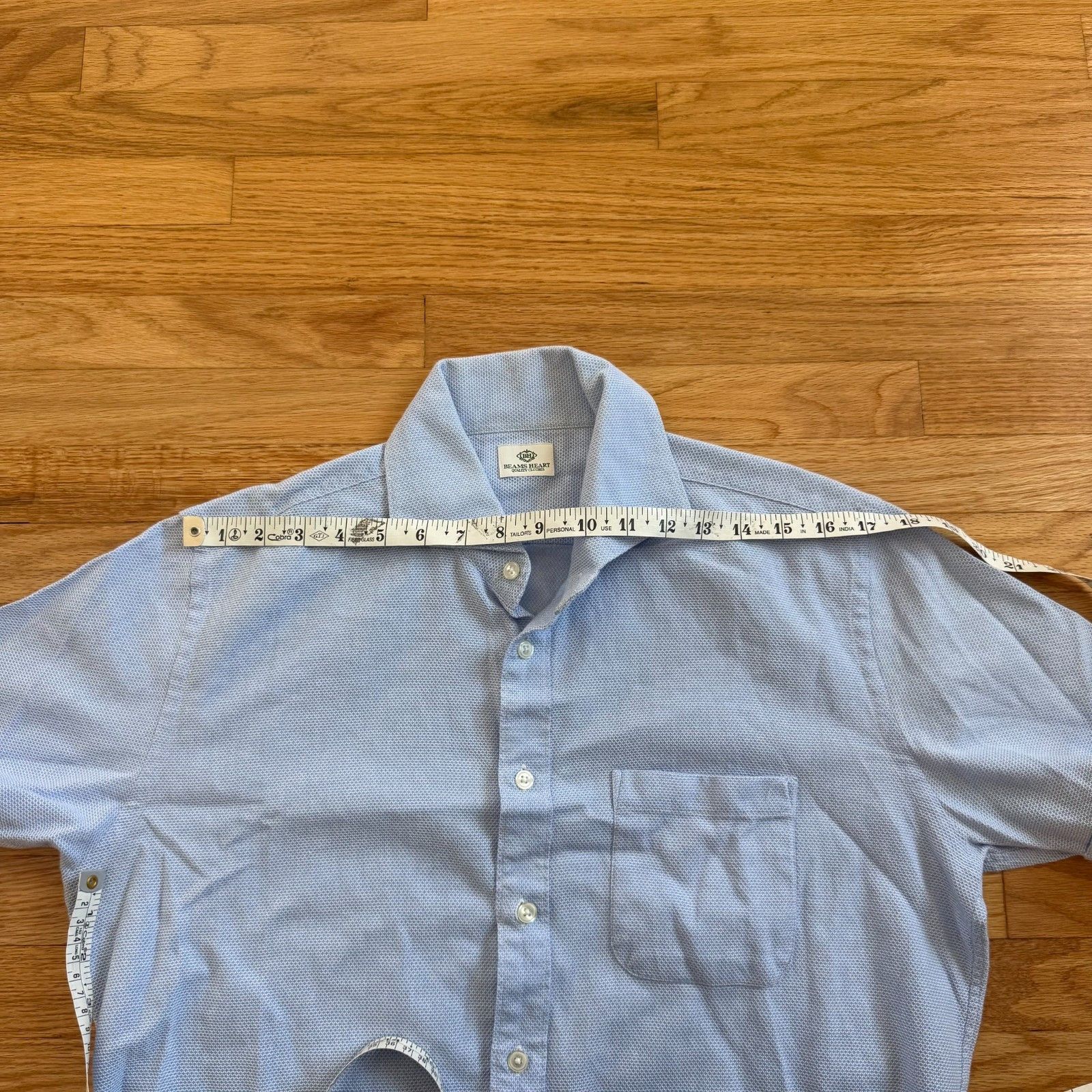 Beams Plus Beams Plus 'Beams Heart' Spread Collar Light Blue Shirt Size US L / EU 52-54 / 3 - 4 Thumbnail