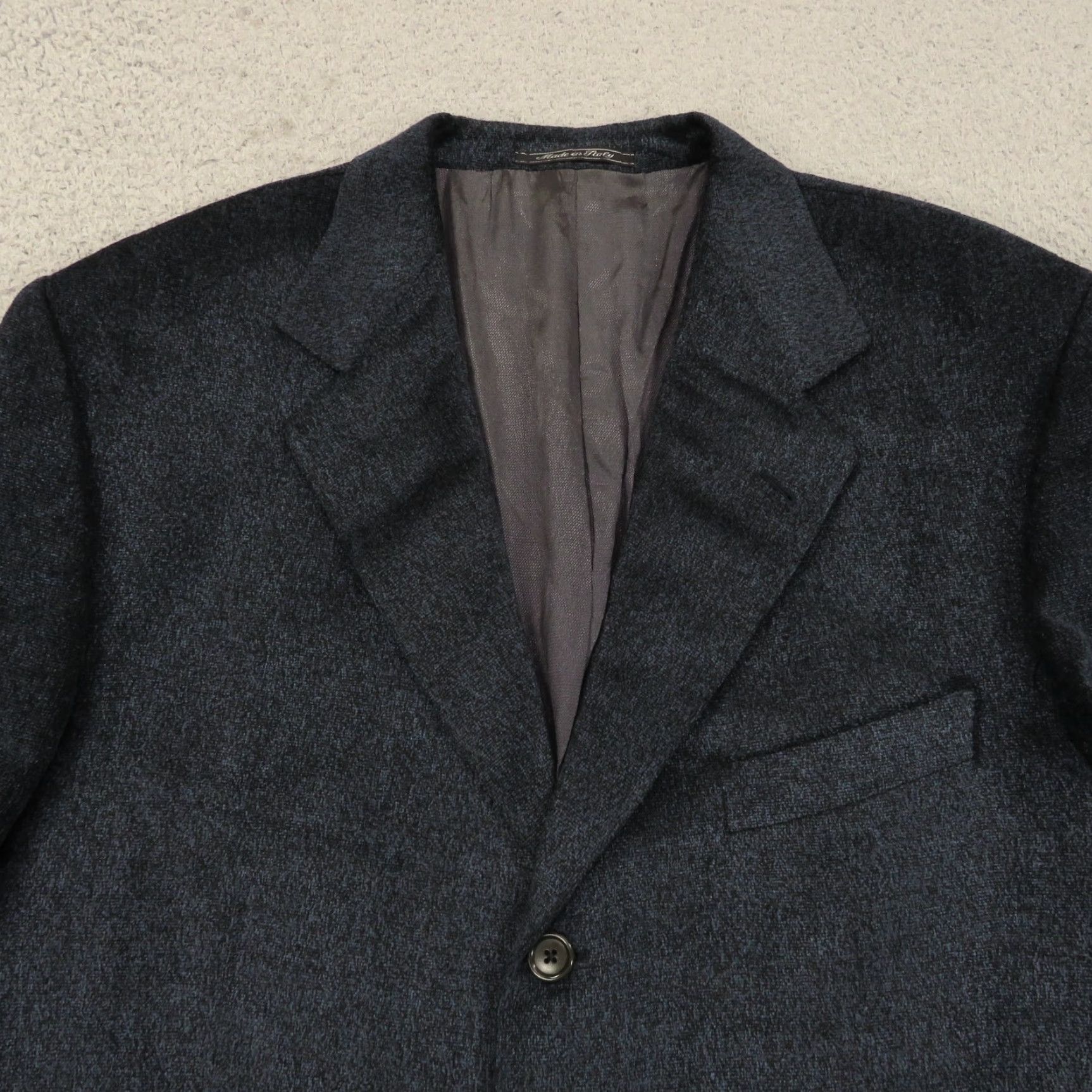 Lubiam Lubiam Blazer 44L Blue Wool Acrylic Viscose 3/2 Roll Textured Single-Breasted Jacket LBM 1911 Mens Slim Size 44R - 4 Thumbnail