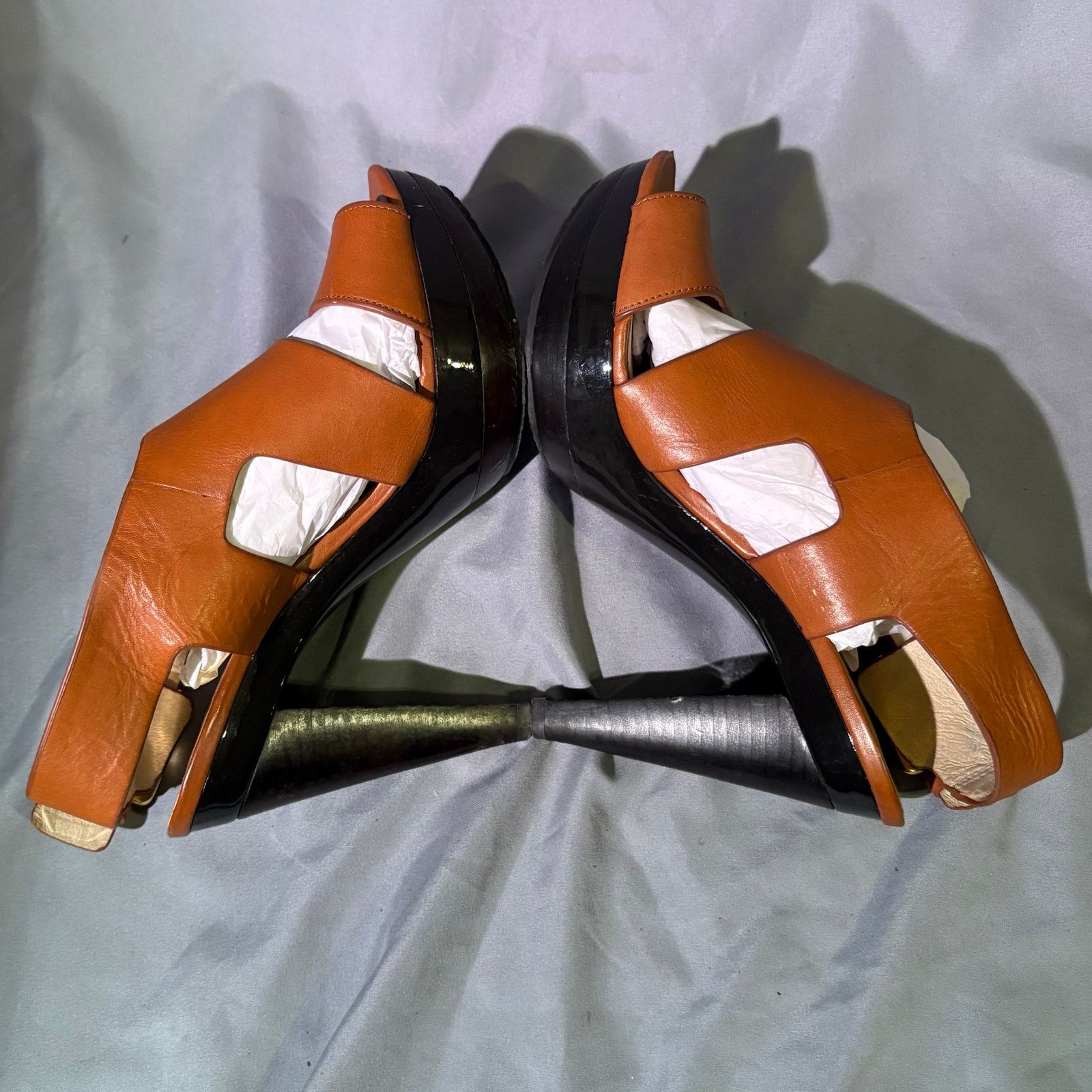 Michael Kors Michael Kors Tan Leather Platform Heels Size 7.5 – Slingback Size US 7.5 / IT 37.5 - 5 Thumbnail