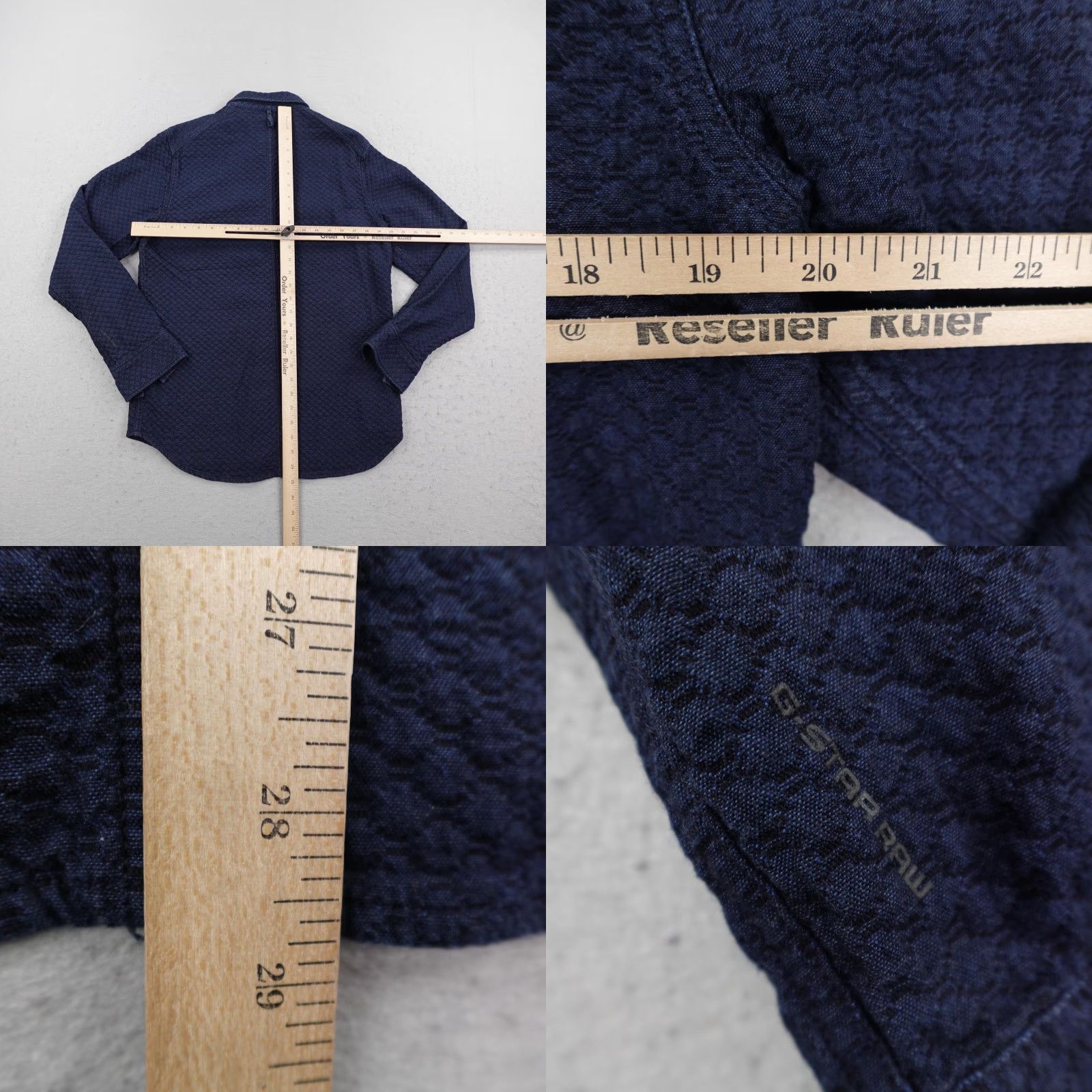 Vintage G-STAR RAW Shirt Mens M Blue Coban Textured Quilted Button-Up Geometric Outdoor Long Sleeve Pockets Mens Size US M / EU 48-50 / 2 - 8 Thumbnail