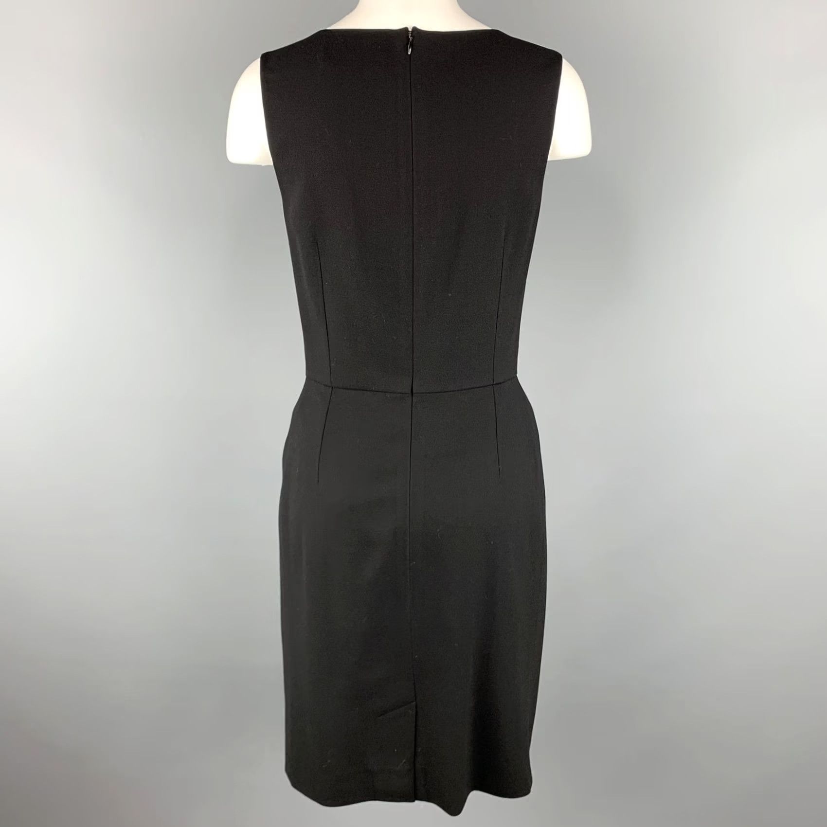 Yves Saint Laurent YVES SAINT LAURENT Size 6 Black Wool Blend Shift Dress Size M / US 6-8 / IT 42-44 - 4 Thumbnail