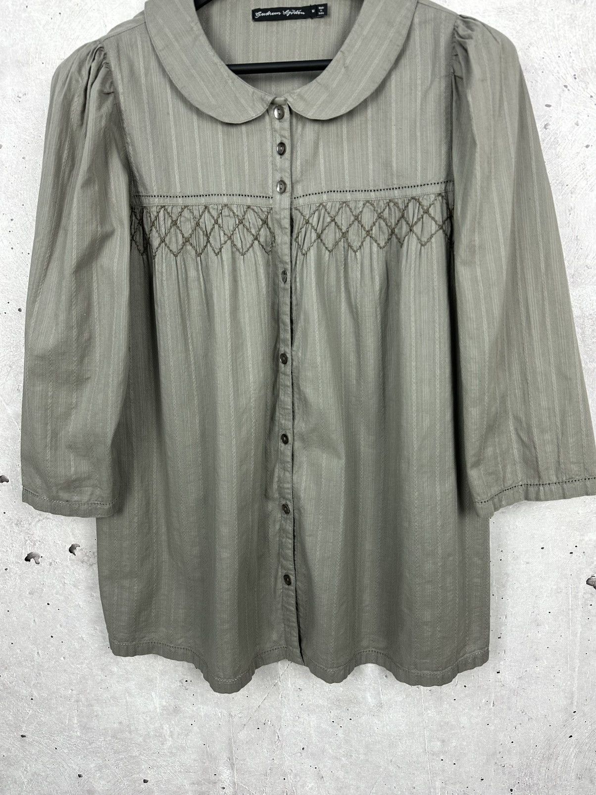 Designer Gudrun Sjoden Organic Cotton 1/4 Sleeve Blouse Size M / US 6-8 / IT 42-44 - 3 Thumbnail
