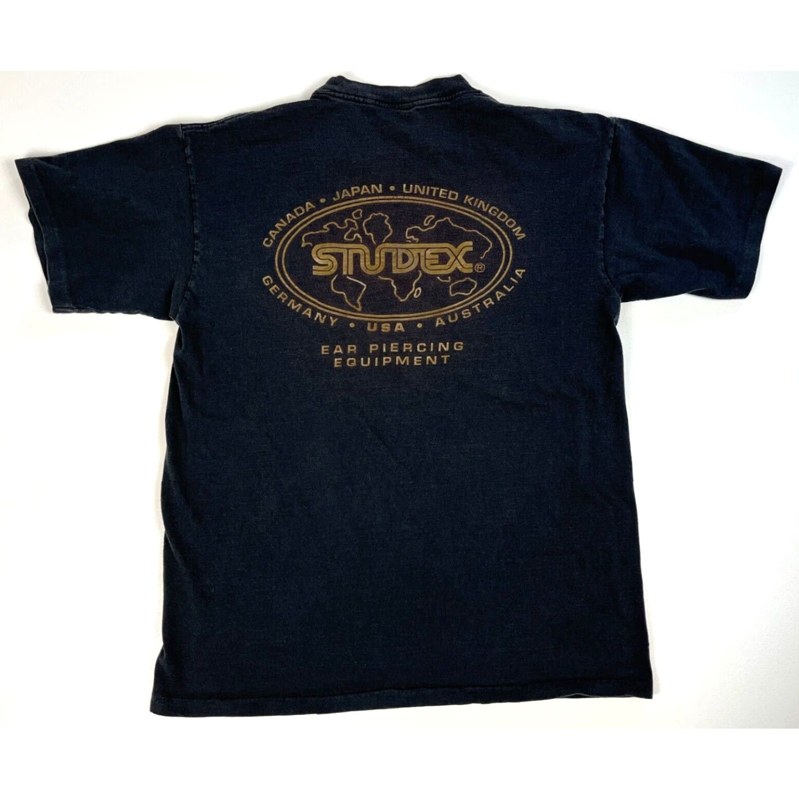 Lee VINTAGE Lee Shirt Mens 90s Black Cotton 1992 Florida Studex Ear Piercing Equipment T-Shirt Made in USA Sz L Size US L / EU 52-54 / 3 - 2 Thumbnail