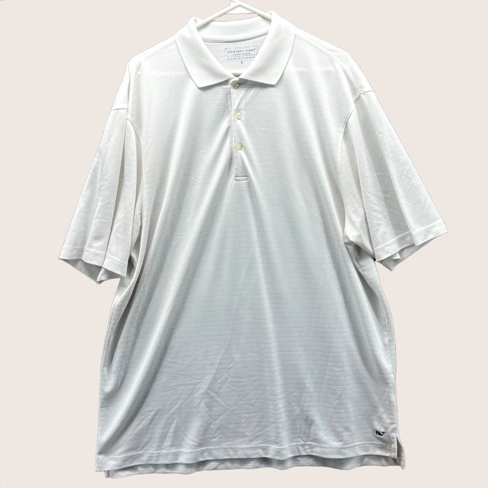 Vineyard Vines Vineyard Vines Polo Shirt Mens Large White Preppy Polyester Golf Casual Striped Size US L / EU 52-54 / 3 - 1 Thumbnail