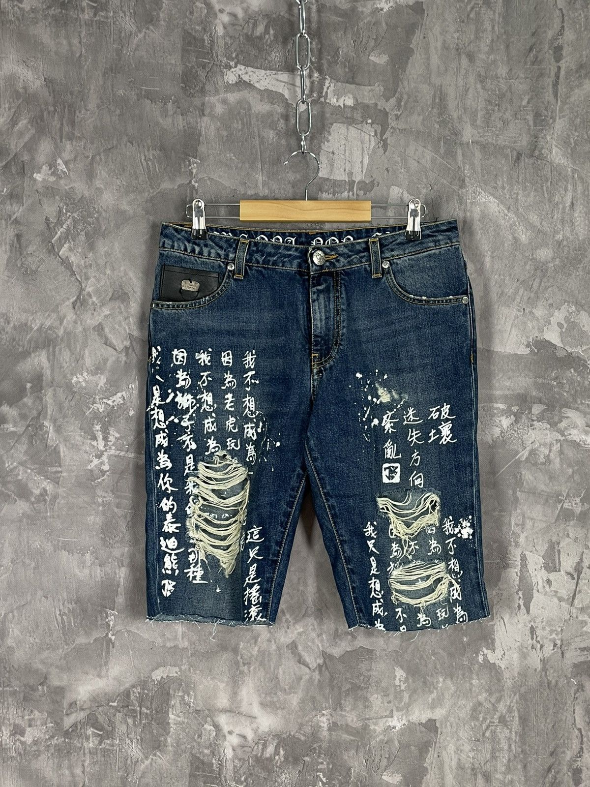 John Richmond × Vintage Vintage John Richmond Y2K Japanese Denim Shorts Size US 29 - 1 Thumbnail