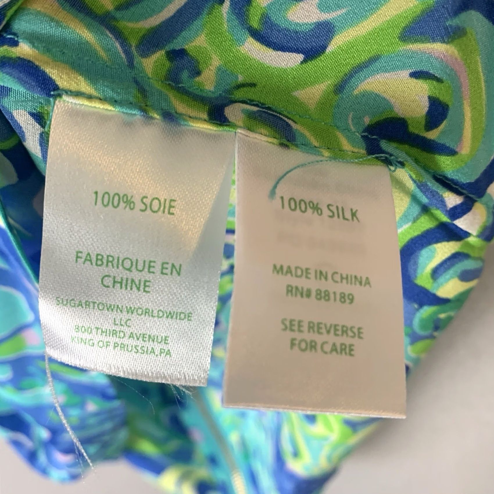 Lilly Pulitzer Lilly Pulitzer Top Women XS Aerial Sea Blue Lagoon 100% Silk Sleeveless Back Zip Size XS / US 0-2 / IT 36-38 - 4 Thumbnail