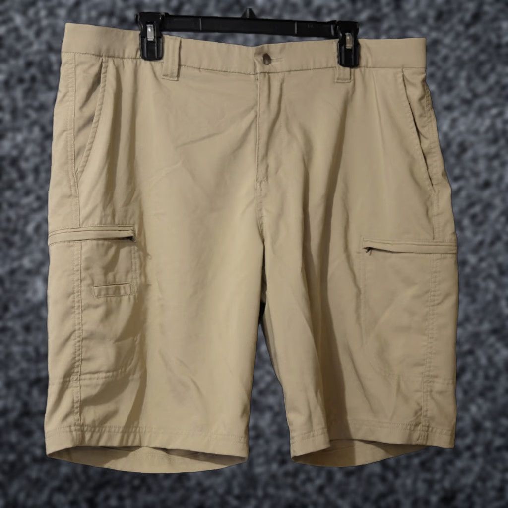 George George Cargo Shorts Beige Zip Pockets Stretch Mens 40 #HA-32 Size US 40 / EU 56 - 1 Thumbnail