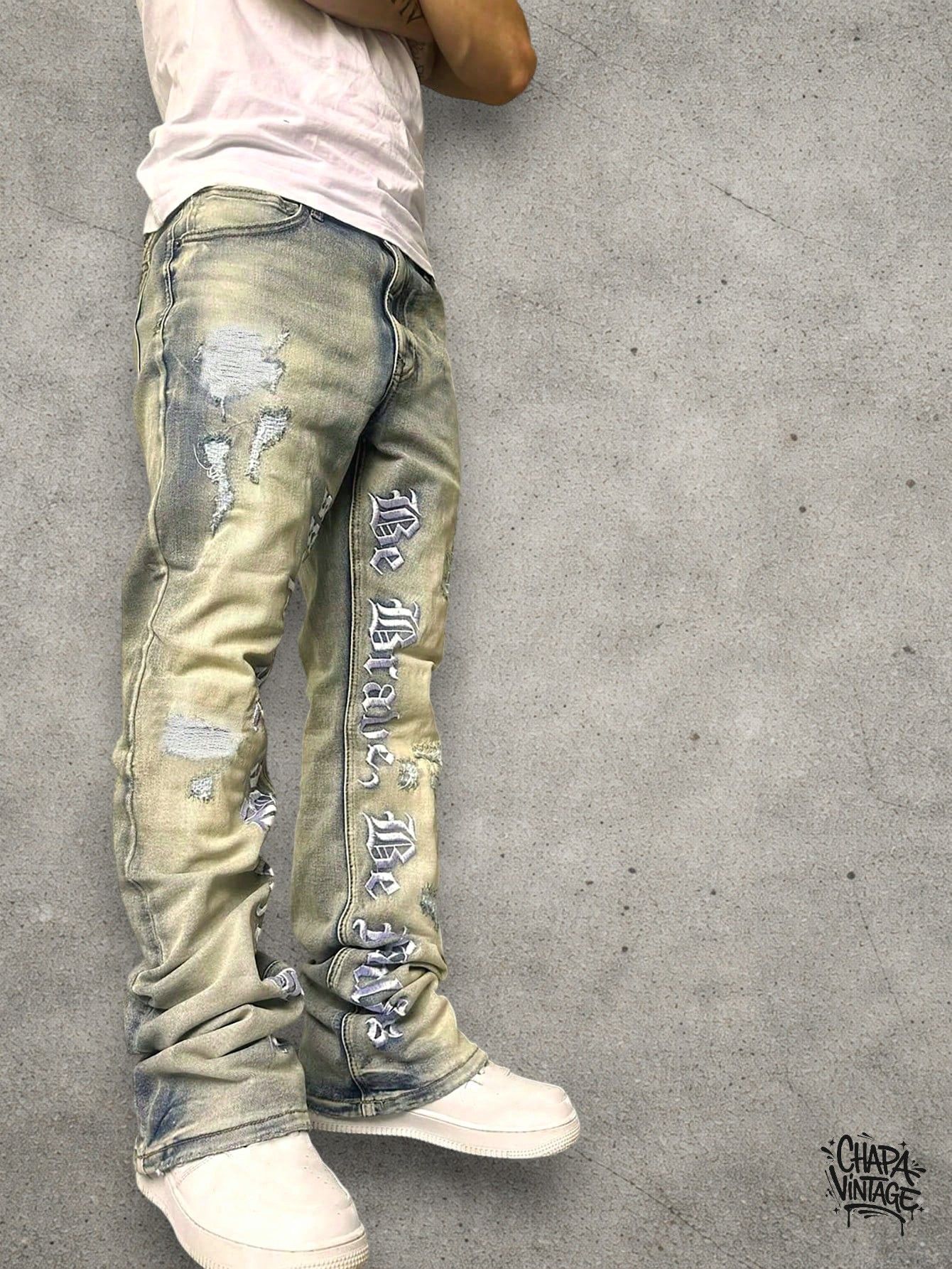 Japanese Brand Washed slim jeans Size US 34 / EU 50 - 1 Thumbnail