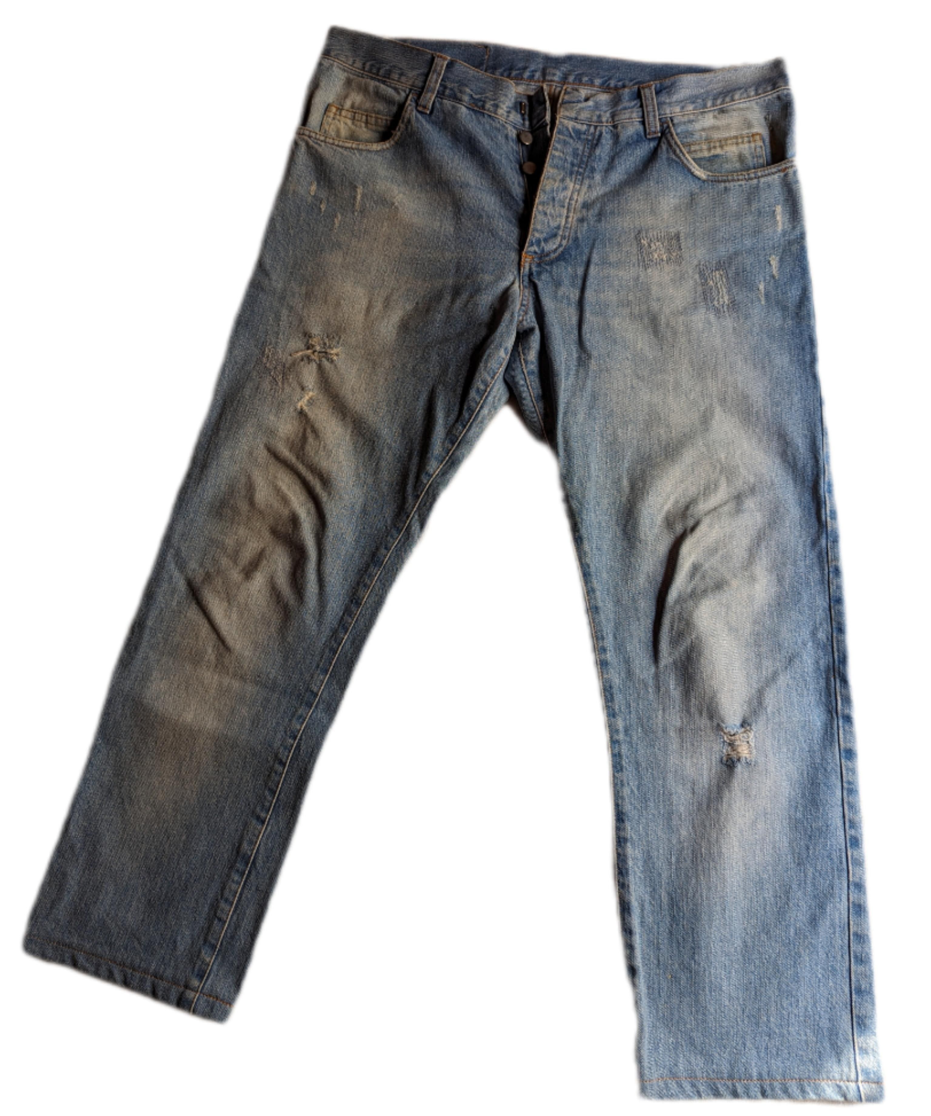 Balmain Balmain blue distressed jeans Size US 33 - 1 Thumbnail