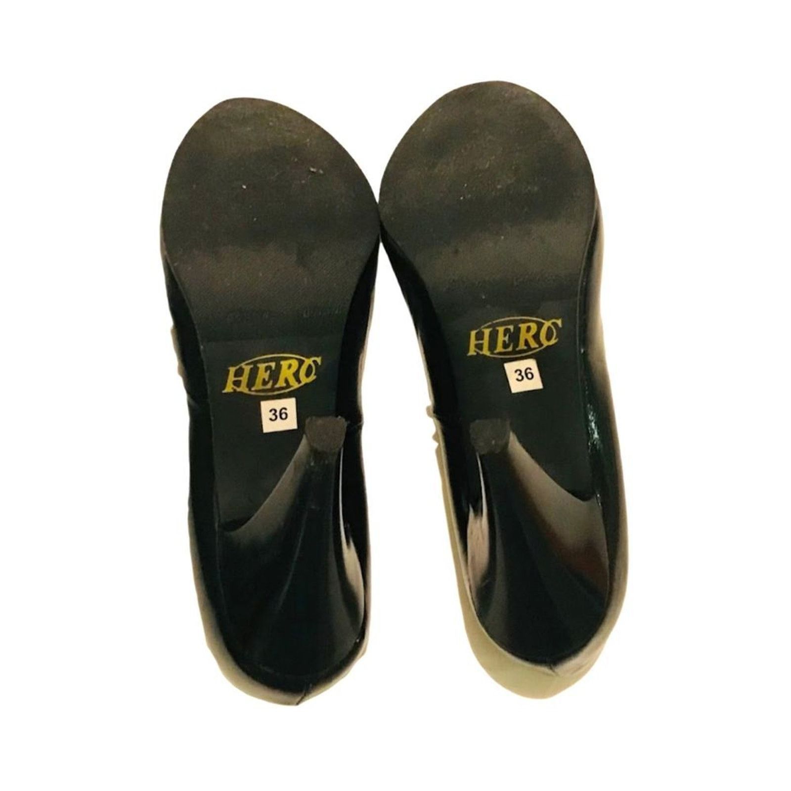The Unbranded Brand Herc Women`s High Heels Pumps Shoes Black Leather 36 Size US 6 / IT 36 - 4 Thumbnail