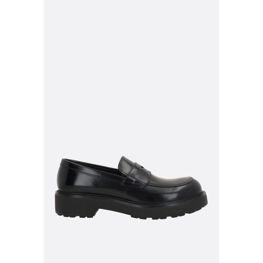 Prada PRADA Brushed Leather Black Loafers New & Authentic (Men's s Size US 10.5 / EU 43-44 - 1 Thumbnail