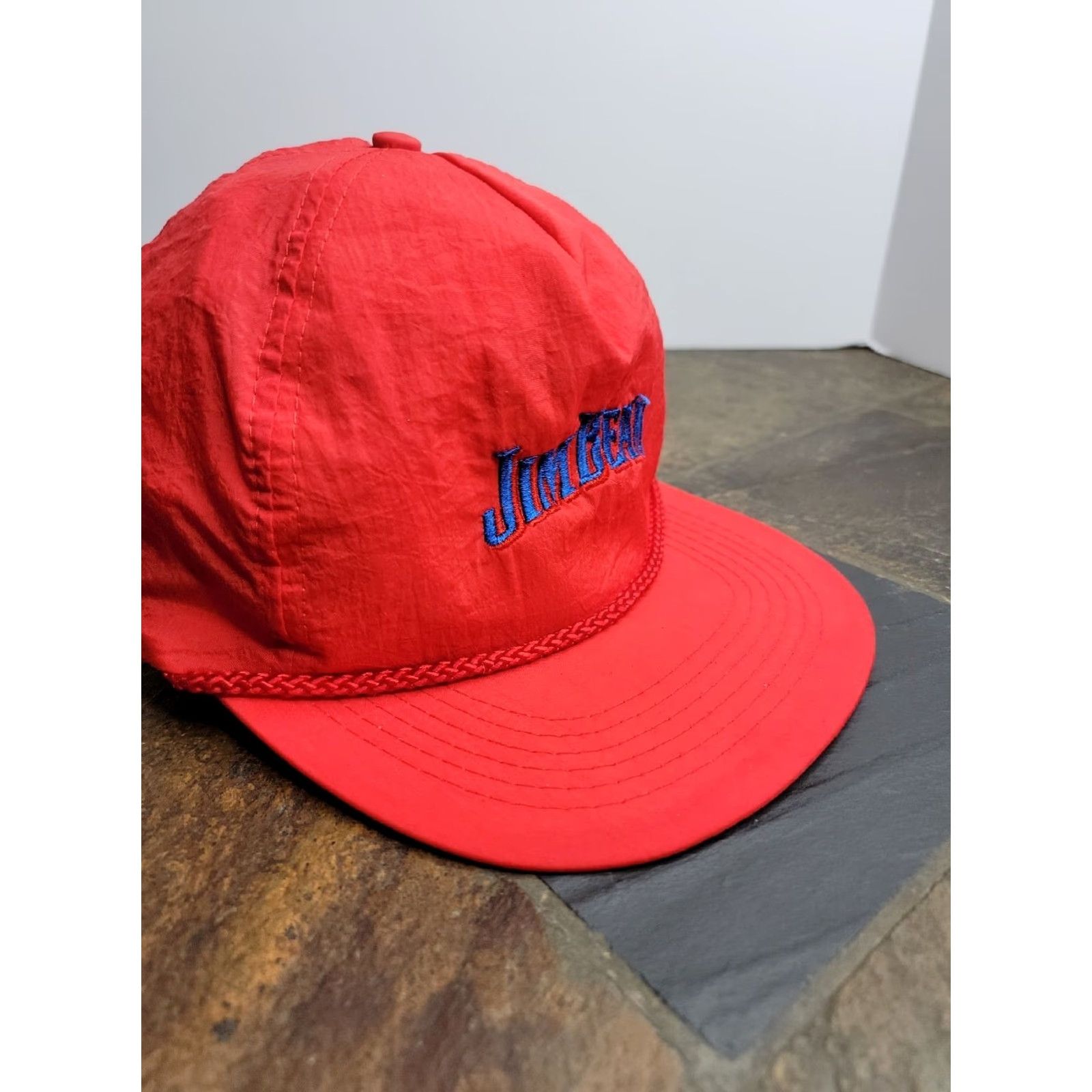 Roper VINTAGE Jim Beam Embroidered Snapback Red Rope Cap Hat Size ONE SIZE - 6 Thumbnail