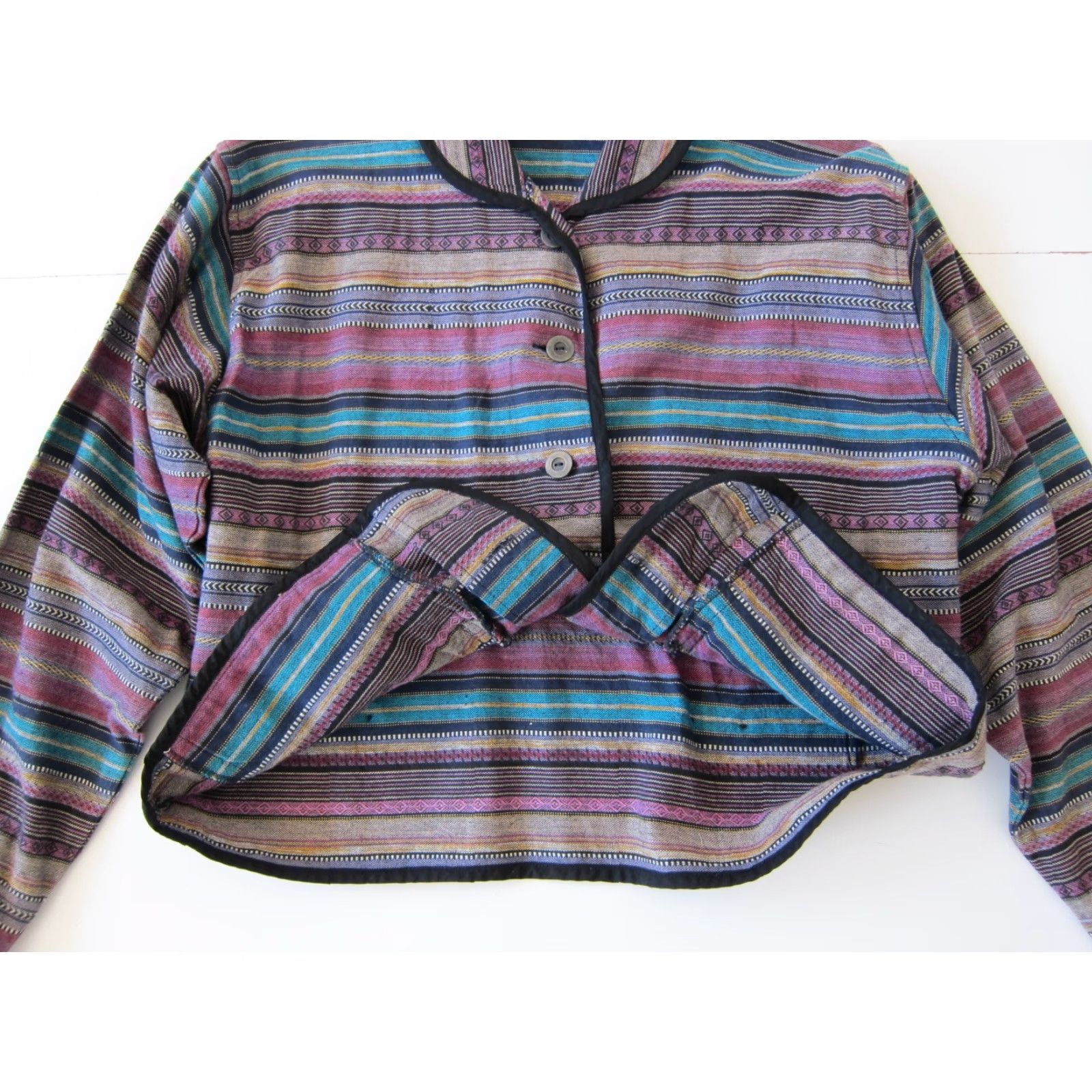 Vintage VINTAGE L.L. Bean Blazer Jacket Womens Stripe Purple Blue 100% Cotton Blazer S Button Blazer Blazer Jacket Blazer? Size S / US 4 / IT 40 - 7 Thumbnail