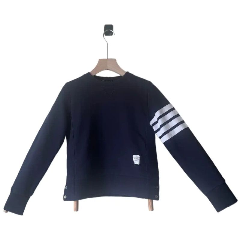 Thom Browne Thom Browne Women's Navy Embroidered Crop Sweatshirt 0089 Size XS / US 0-2 / IT 36-38 - 1 Thumbnail