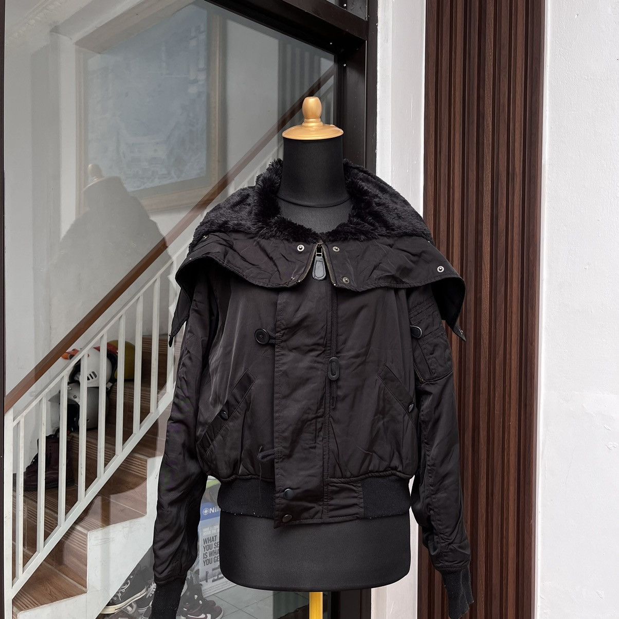 Japanese Brand Y2K Bomber Jacket Hooded by AZUL Size M / US 6-8 / IT 42-44 - 3 Thumbnail