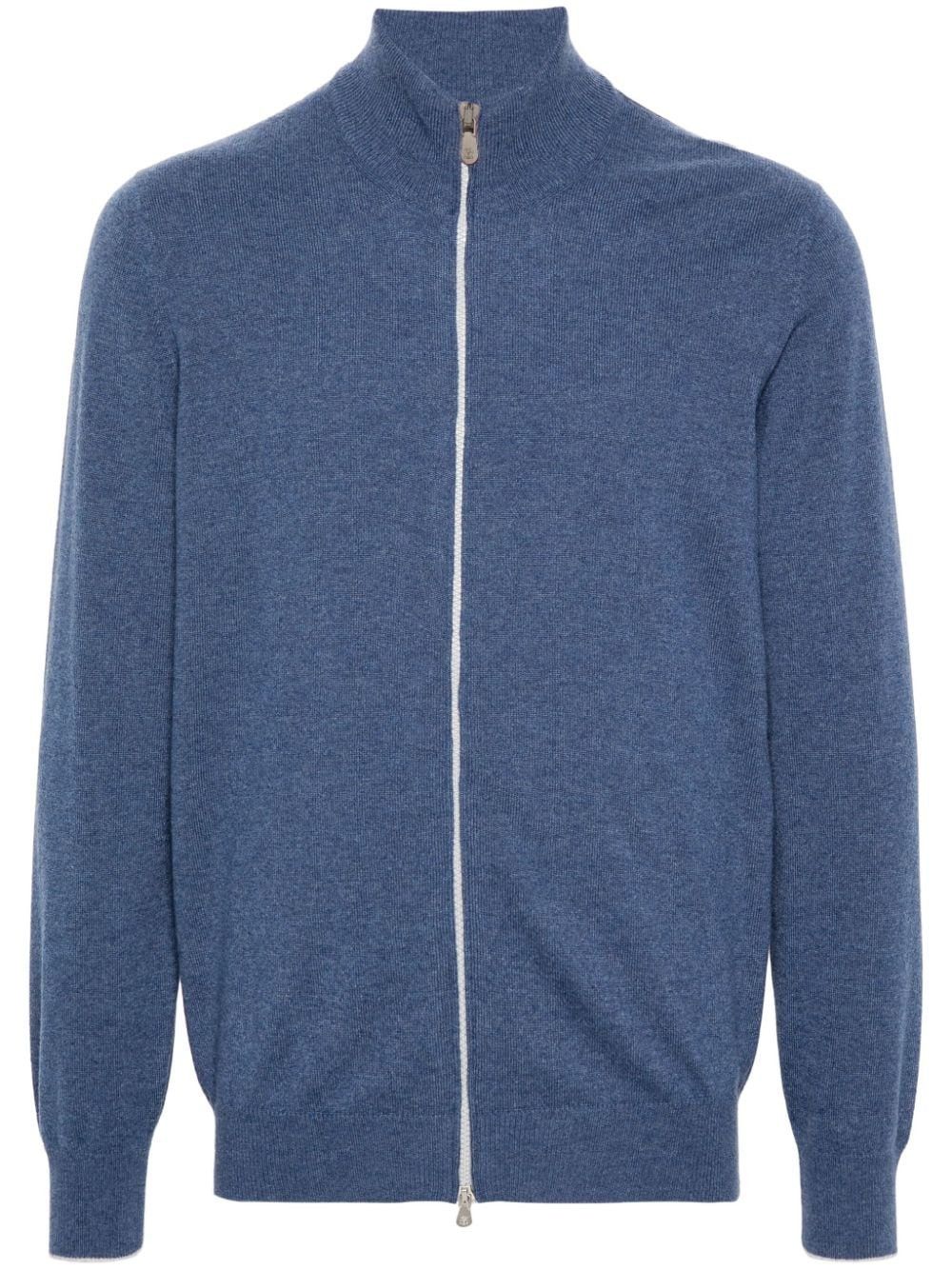 Brunello Cucinelli o1w1db10425 Cashmere Sweatshirt in Light Blue Size US XL / EU 56 / 4 - 1 Thumbnail