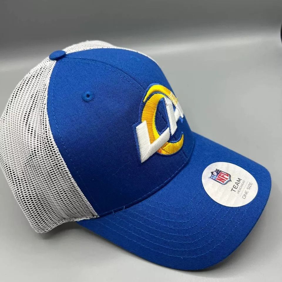 NFL Los Angeles Rams Trucker Hat Men Blue NFL Snap Back Cap Size ONE SIZE - 3 Thumbnail