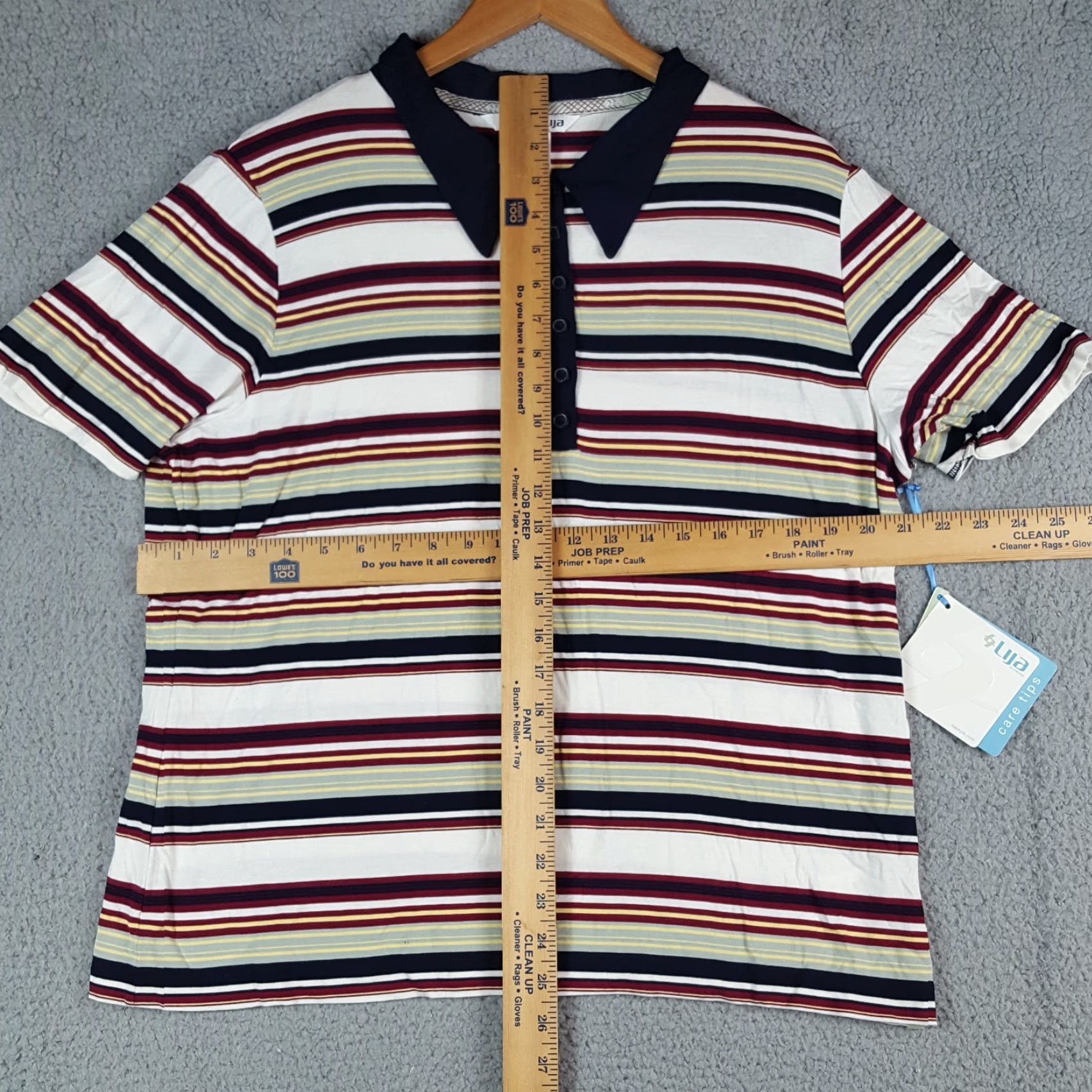 Vintage LIJA Polo Women's 2XL Striped Collared Lightweight Button Golf Shirt VINTAGE (if applicable) Size XXL / US 16-18 / IT 52-54 - 6 Thumbnail