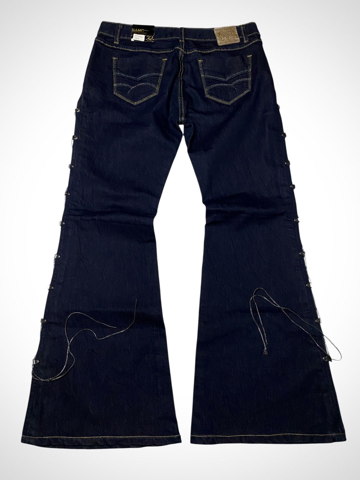 Le Grande Bleu (L.G.B.) Hamo Denim Laced up Flared Jeans Size US 31 - 2 Thumbnail