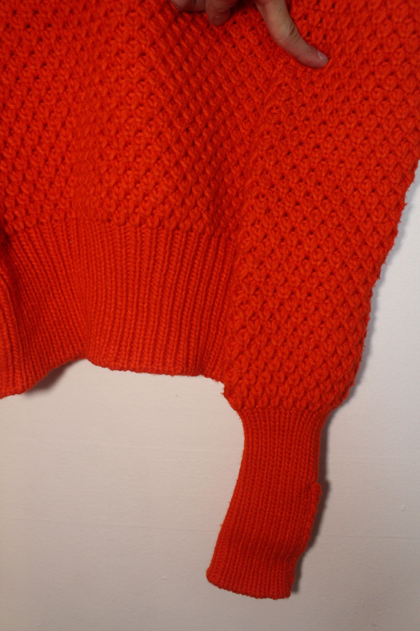 Raf Simons × Sterling Ruby FW14 Orange Wool Elongated Neck Sweater Size US M / EU 48-50 / 2 - 6 Thumbnail
