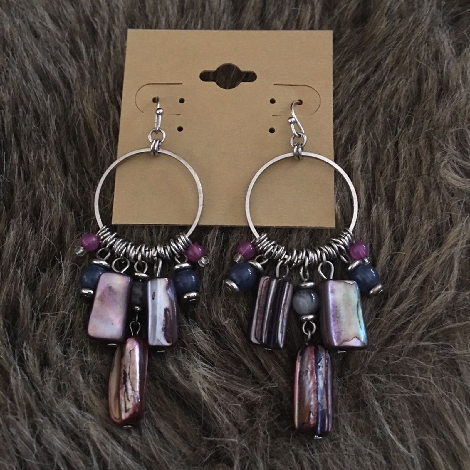 Jewelry Boho painted shell and glass bead earrings Size ONE SIZE - 2 Thumbnail