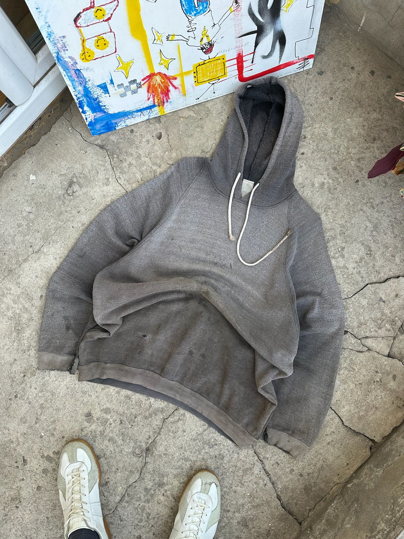 Other Perfect Faded distressed hoodie Han cuff 90s vintage Size US L / EU 52-54 / 3 - 1 Thumbnail