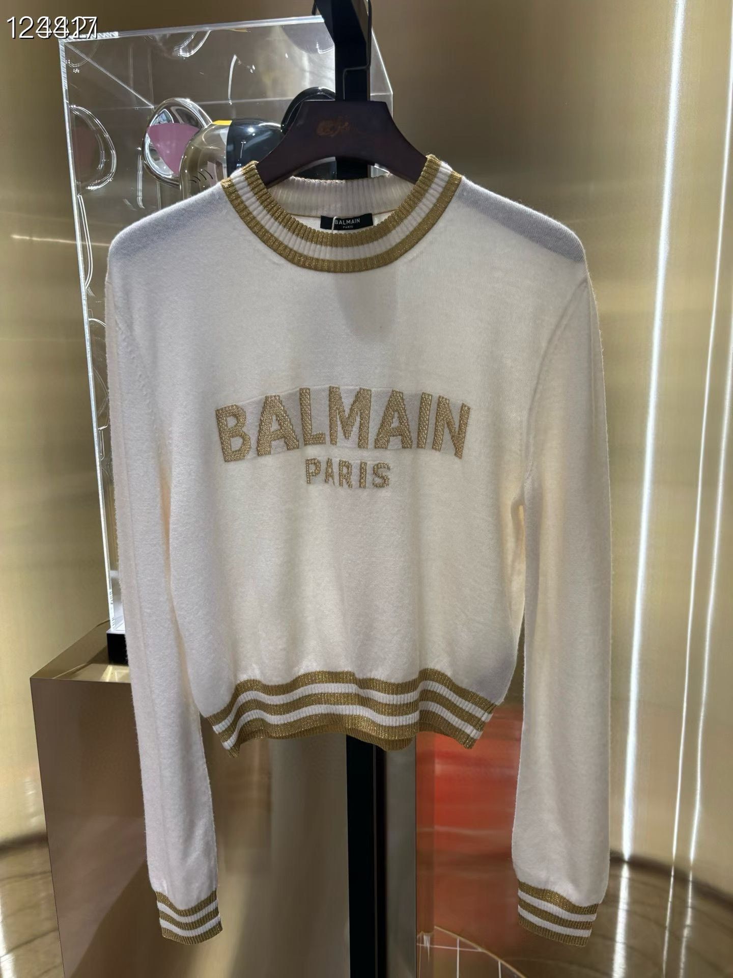 Balmain Balmain Classic Gold Letter Knit Sweater Size S / US 4 / IT 40 - 1 Thumbnail
