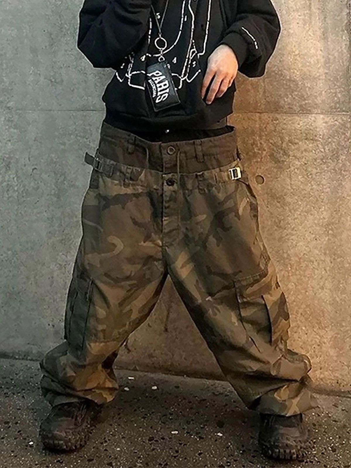 Japanese Brand Three-Waist Splicing Camouflage Cargo Buckle Waist Overalls Size US 32 / EU 48 - 5 Thumbnail