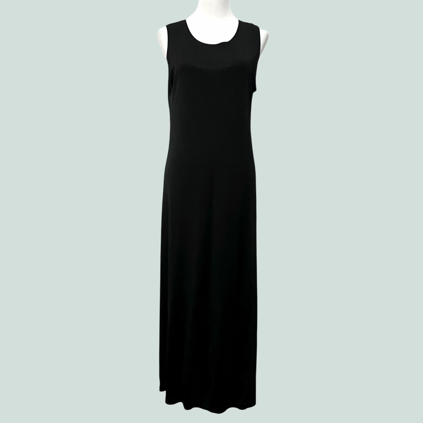 Vintage VINTAGE Comfy USA Black Knit Sleeveless Dress Midi L Women’s Sleeveless Dress Midi L Black Knit Sheath 90s Casual Party/Cocktail Womens Size L / US 10 / IT 46 - 1 Thumbnail