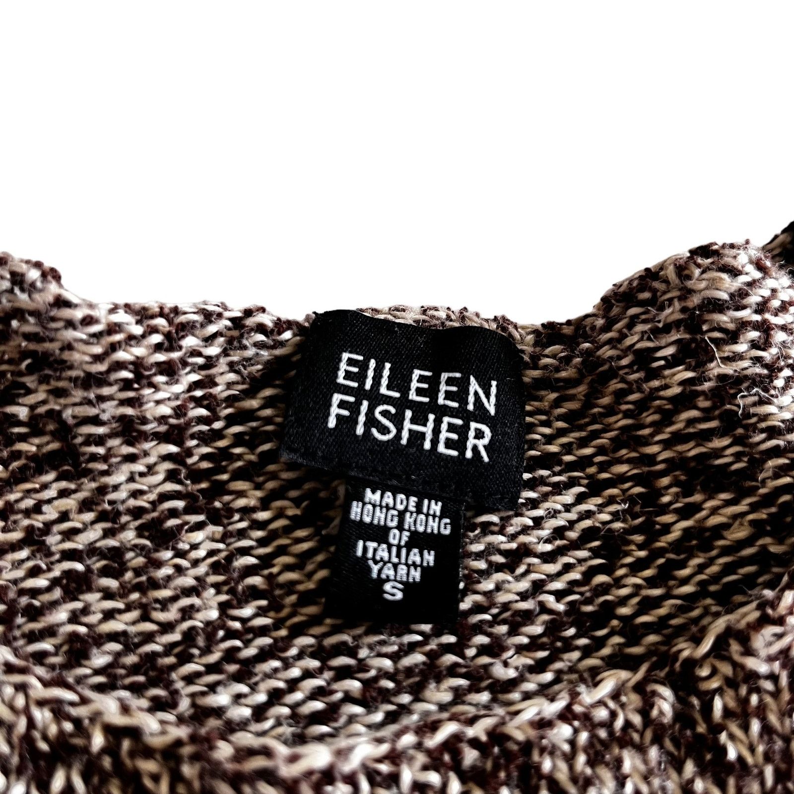 Eileen Fisher Eileen Fisher brown ecru linen blend marled sweater Small Size S / US 4 / IT 40 - 4 Thumbnail