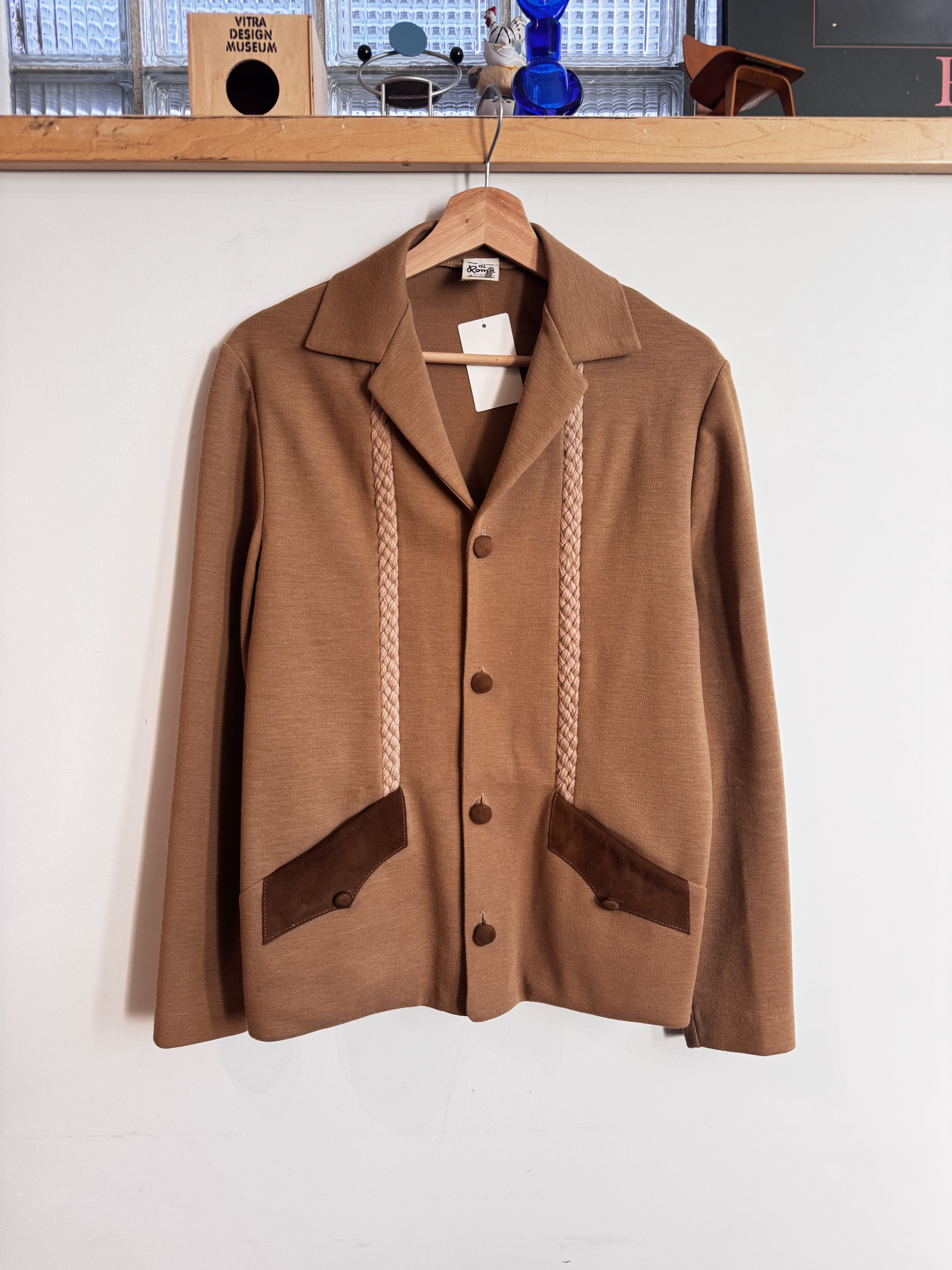 Vintage 60/70s Wool Leather Cardigan Size S Size US S / EU 44-46 / 1 - 1 Thumbnail